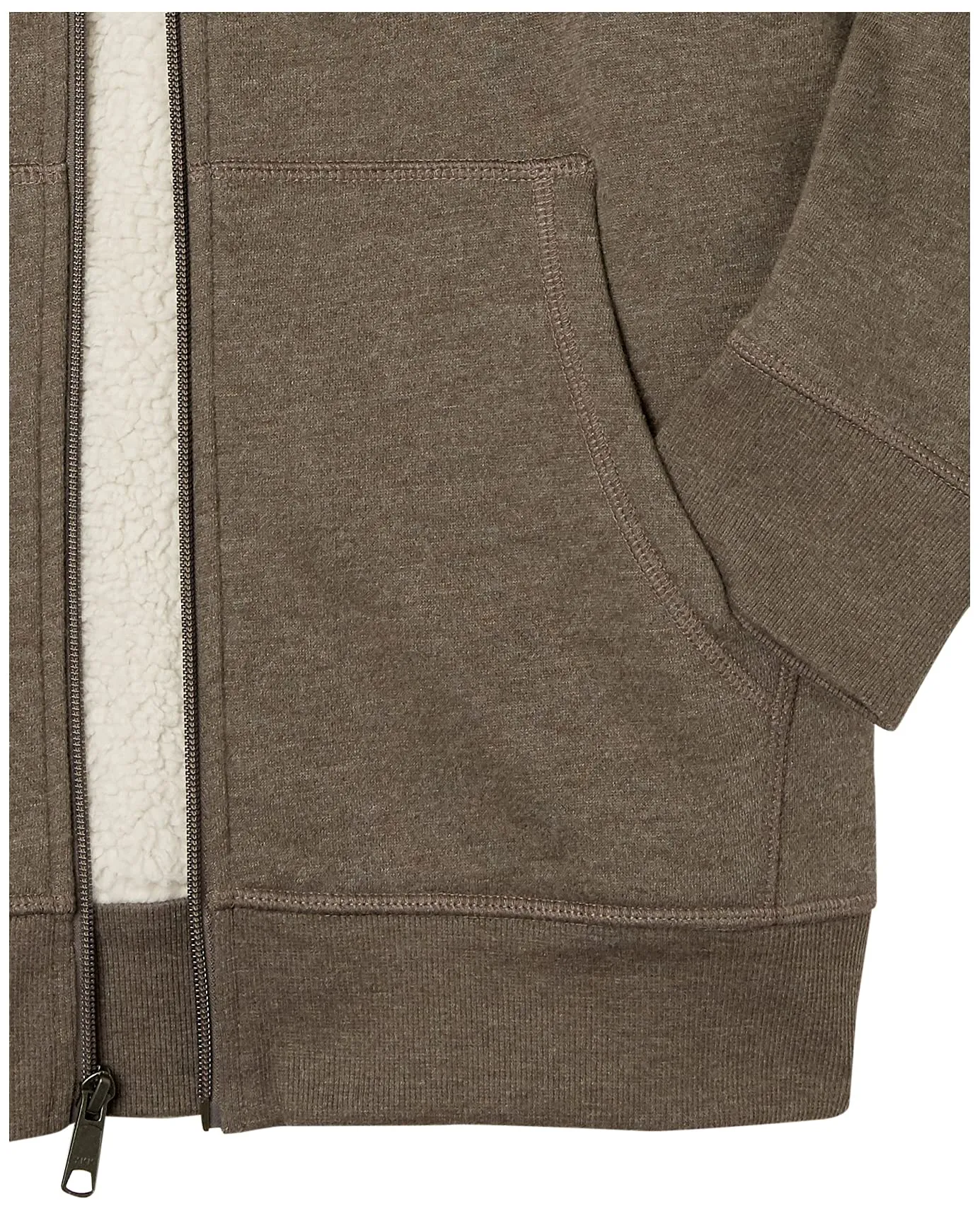 Amazon Essentials Felpa con Cappuccio e Cerniera Integrale in Pile Foderata in Sherpa Uomo, Marrone Scuro, M - immagine 9