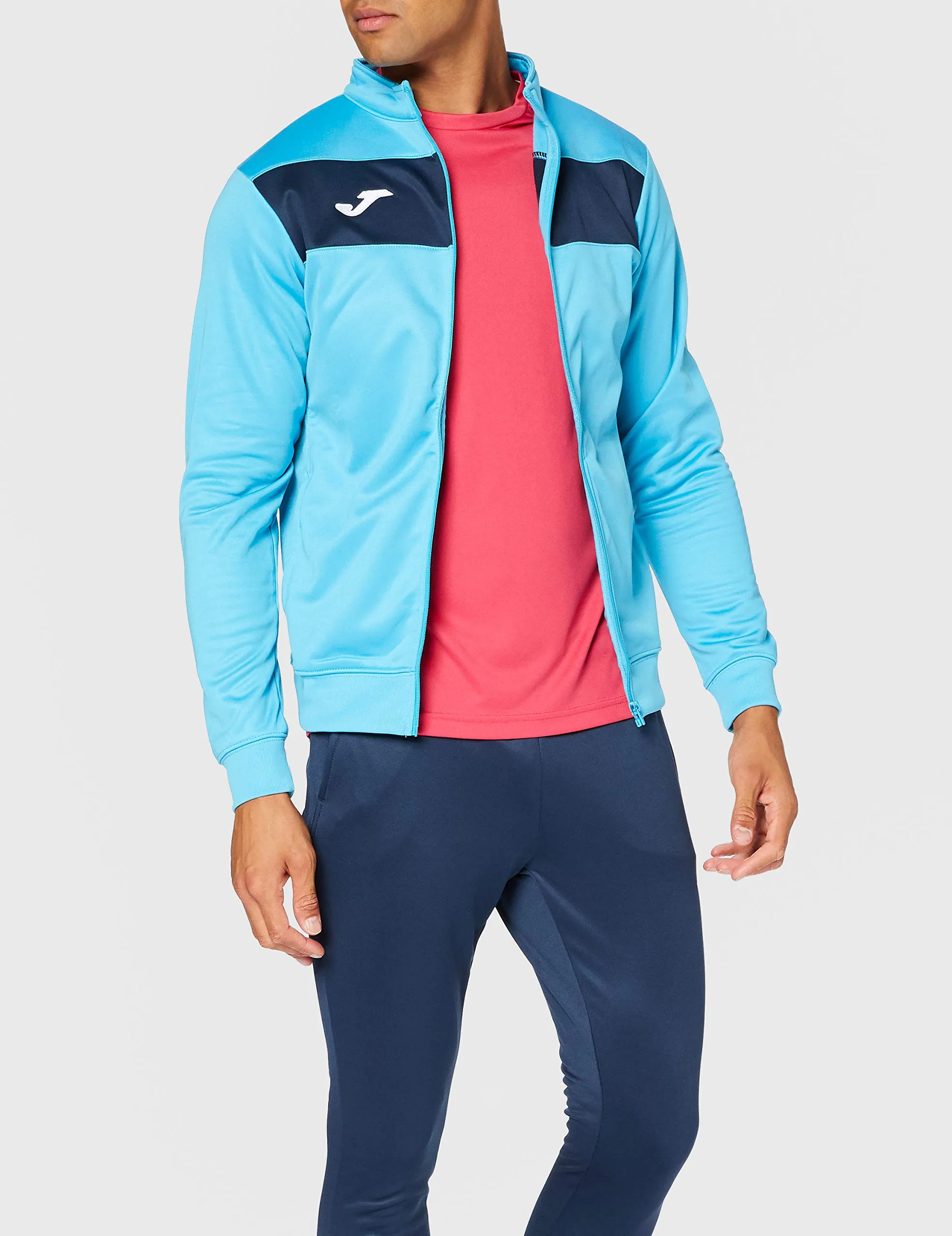 Joma Academy II Tuta Sportiva da Uomo, Blu/Turquesa Fluorescente/Marino, L - immagine 2