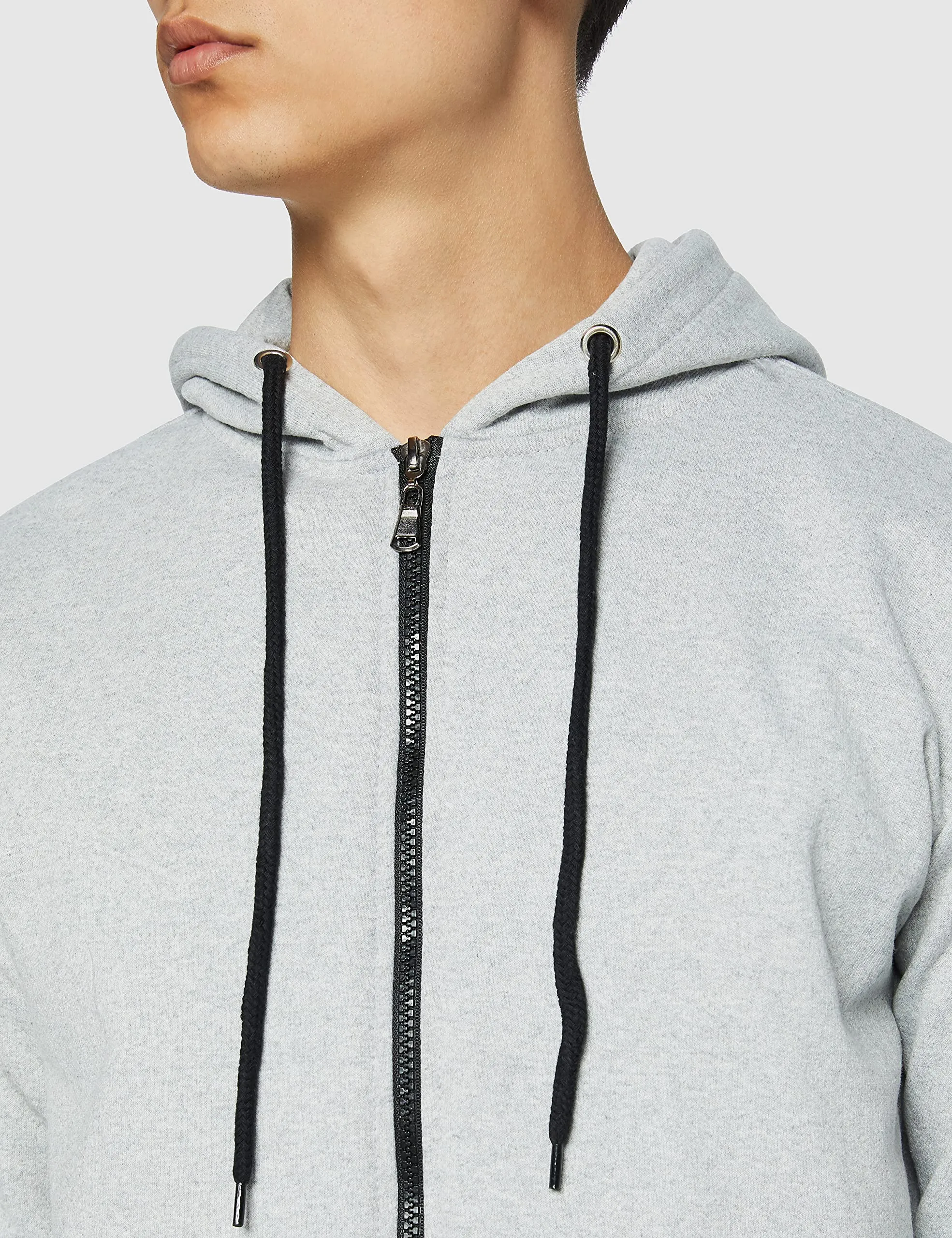 FM London Felpa da Uomo con Cappuccio e Zip, Grigio, XXL - immagine 2
