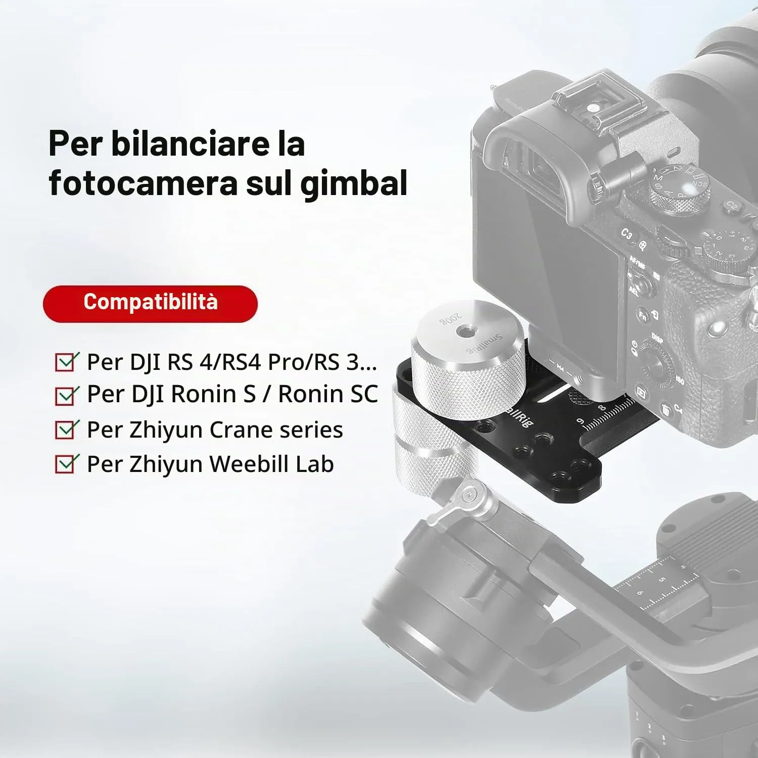 SmallRig Counterweight 200g for DJI Ronin S and Zhiyun Gimbal - 2285 - immagine 2