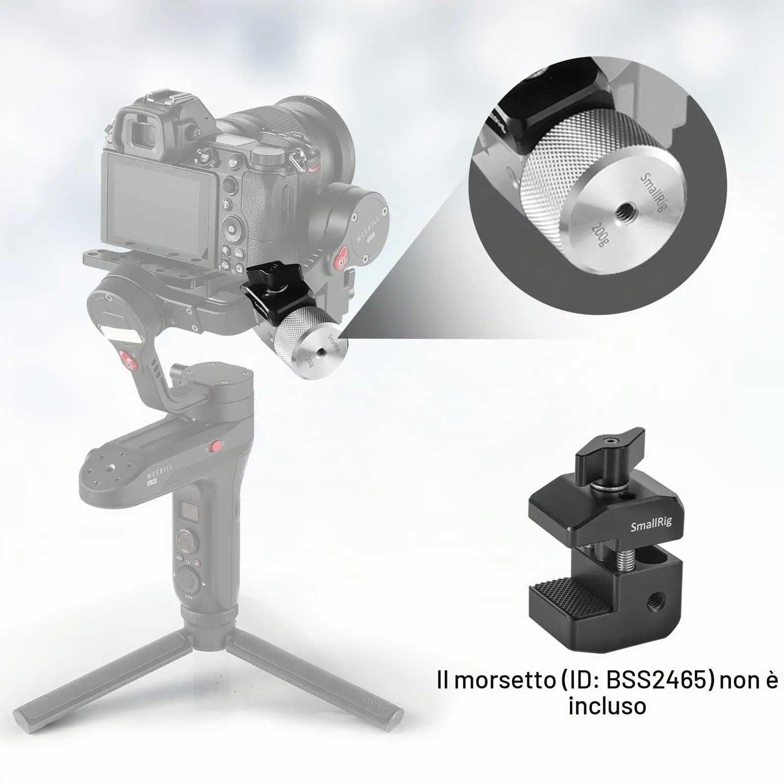 SmallRig Counterweight 200g for DJI Ronin S and Zhiyun Gimbal - 2285 - immagine 3