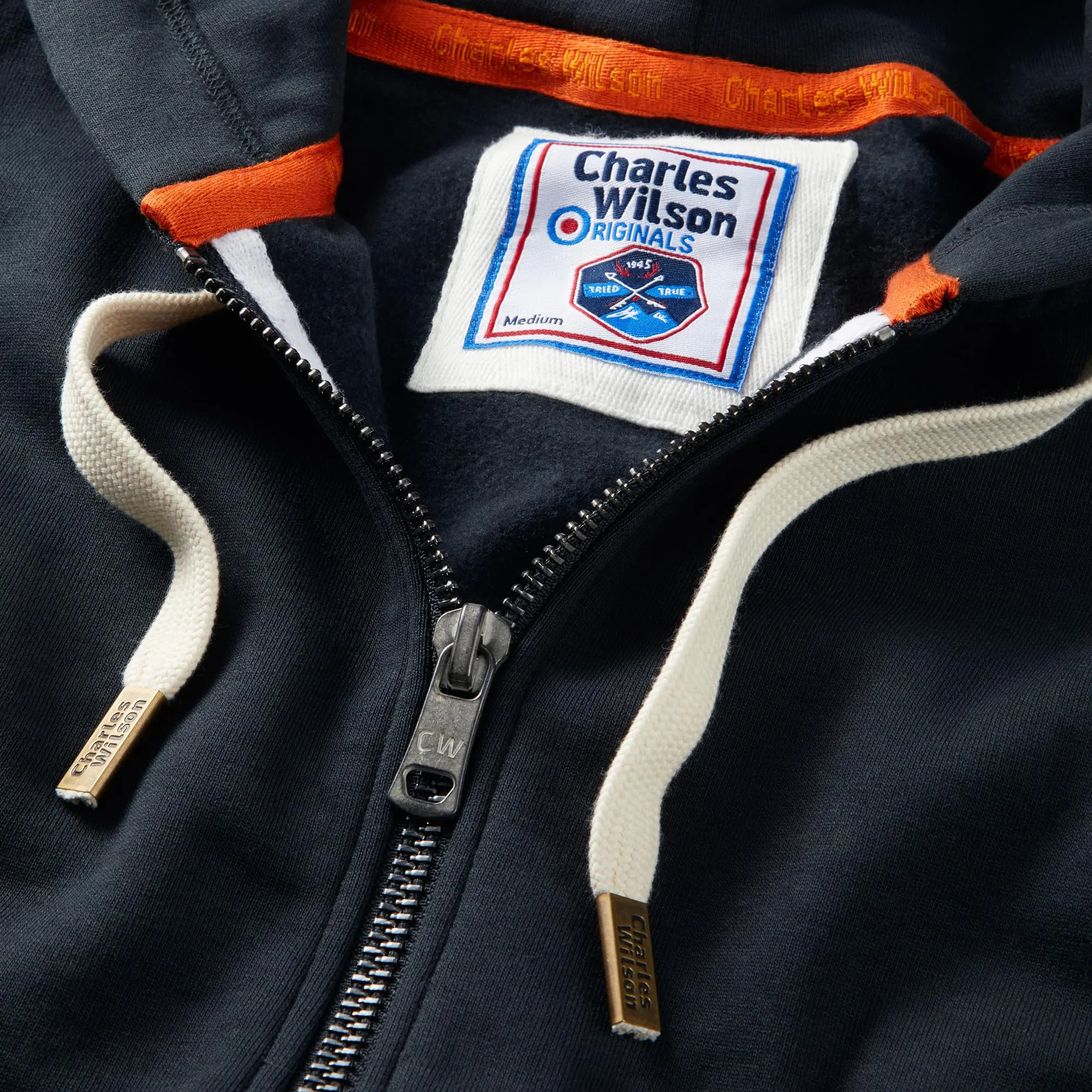 Charles Wilson Felpa con Cappuccio in Misto Cotone con Zip, Graphite (0819), XXL - immagine 3