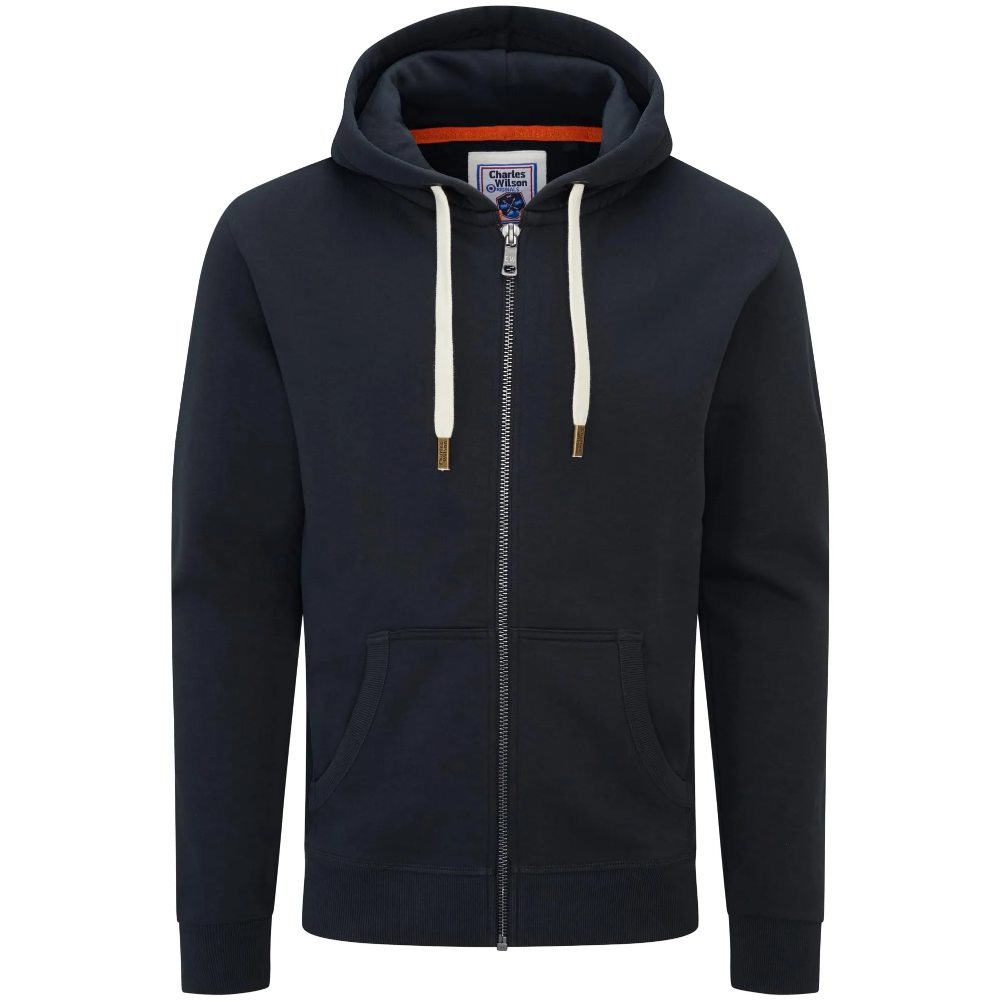 Charles Wilson Felpa con Cappuccio in Misto Cotone con Zip, Graphite, Large - immagine 1
