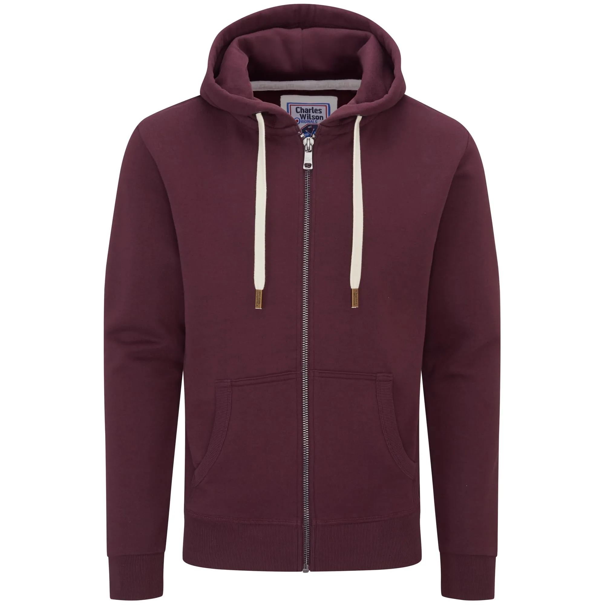 Charles Wilson Felpa con Cappuccio in Misto Cotone con Zip, Small, Port (0819) - immagine 1