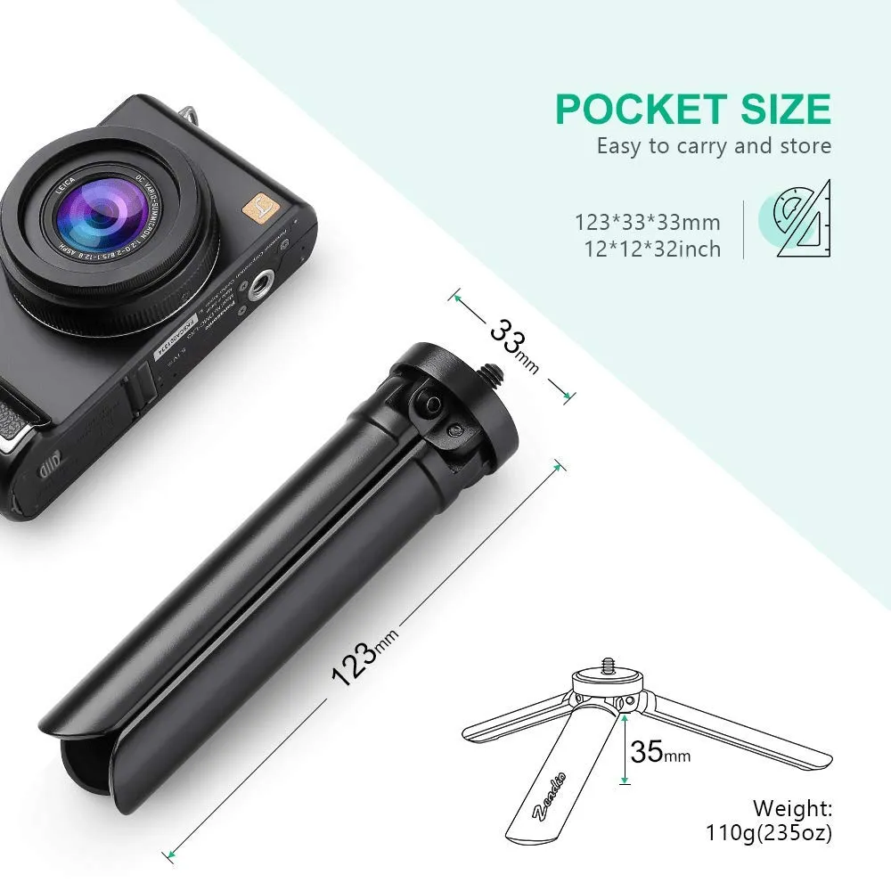 Zeadio Mini Treppiede in Metallo per Stabilizzatori e Fotocamere, Carico Massimo 20kg - immagine 2