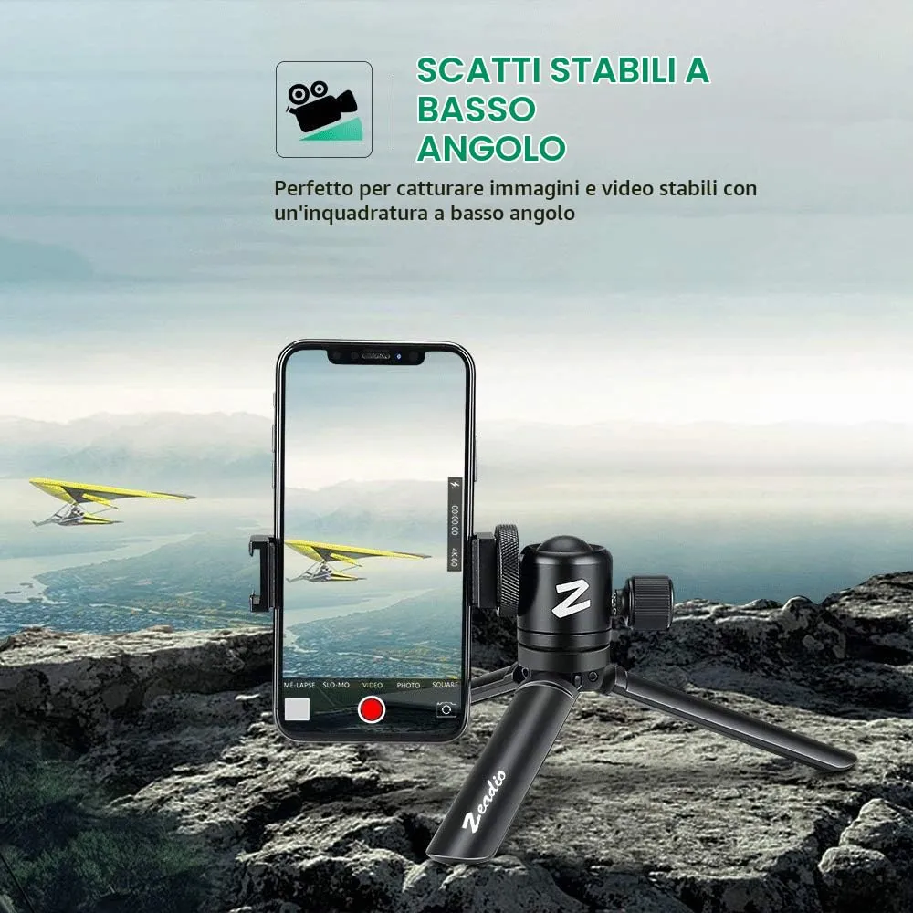 Zeadio Mini Treppiede in Metallo per Stabilizzatori e Fotocamere, Carico Massimo 20kg - immagine 4