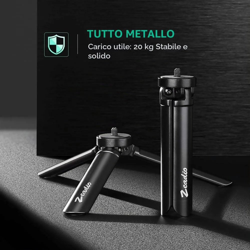 Zeadio Mini Treppiede in Metallo per Stabilizzatori e Fotocamere, Carico Massimo 20kg - immagine 6