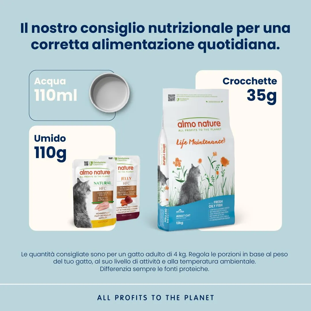 Almo Nature Life Maintenance Crocchette per Gatti Adulti al Pesce Azzurro, 12kg - immagine 3
