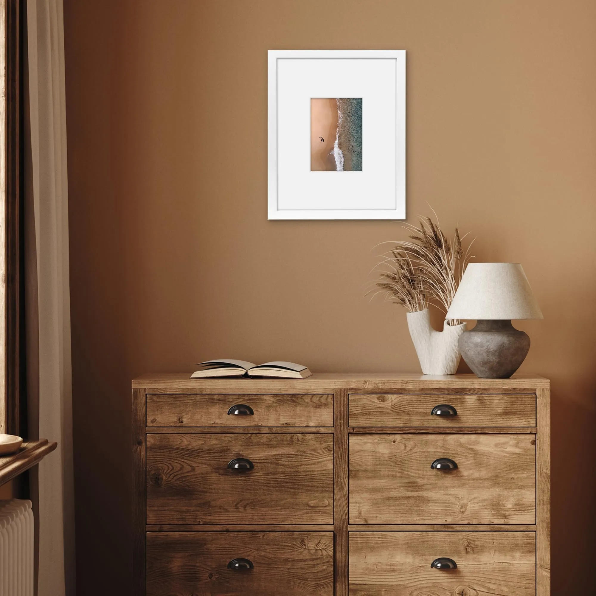 Americanflat Cornice portafoto 11 x 14 cm in legno composito con vetro resistente agli urti MW1114WH57 - immagine 4