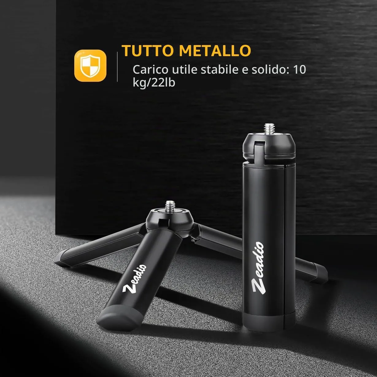 Zeadio Mini Treppiede in Metallo per Smooth 4, Osmo Mobile, Vimble 2 e Fotocamere - DV-HDE-HB21 - immagine 2