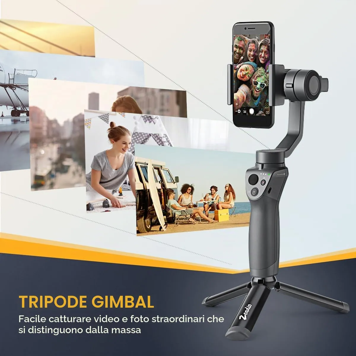Zeadio Mini Treppiede in Metallo per Smooth 4, Osmo Mobile, Vimble 2 e Fotocamere - DV-HDE-HB21 - immagine 3
