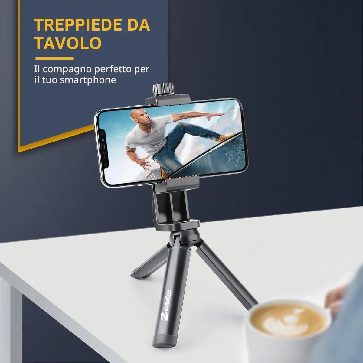 Zeadio Mini Treppiede in Metallo per Smooth 4, Osmo Mobile, Vimble 2 e Fotocamere - DV-HDE-HB21 - immagine 4