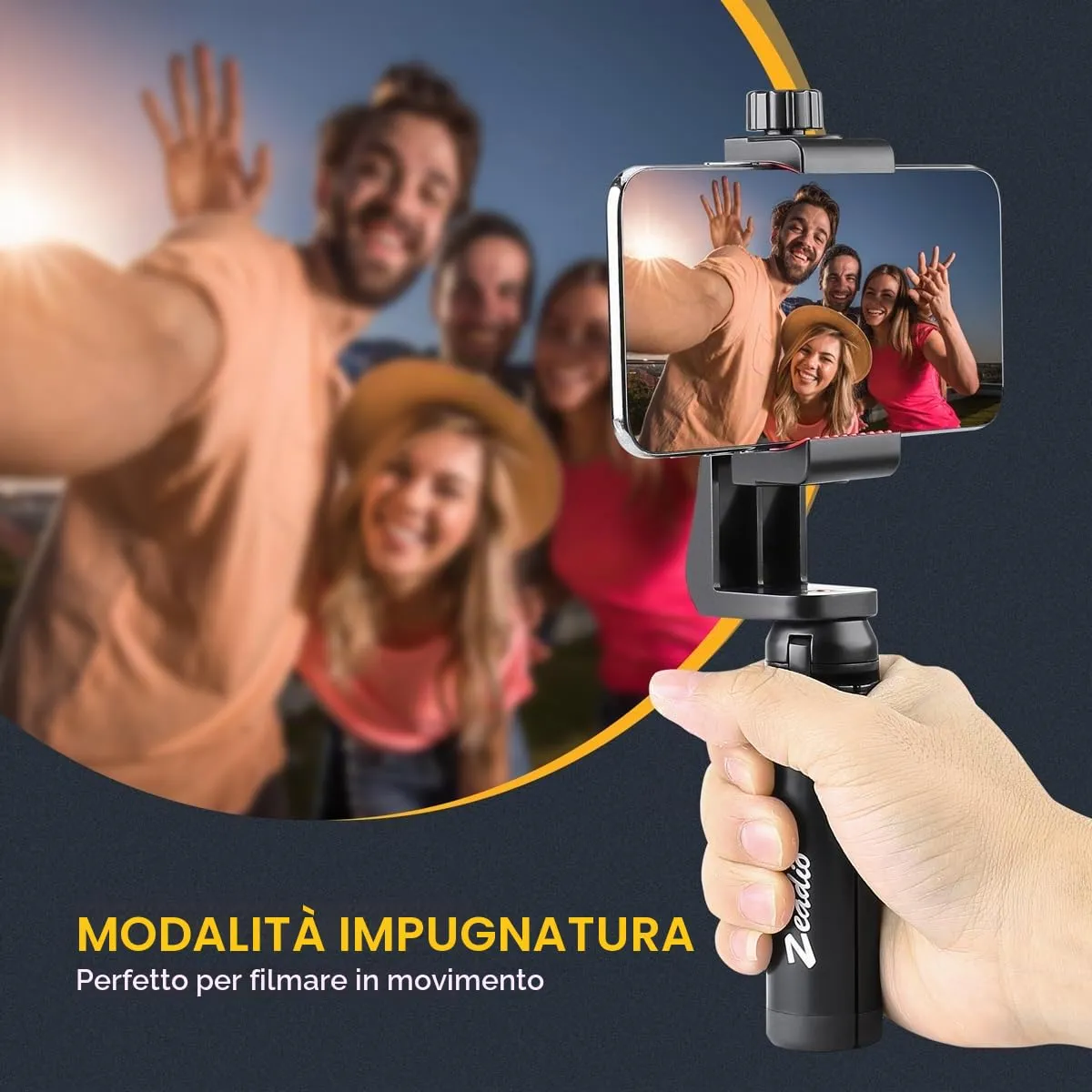 Zeadio Mini Treppiede in Metallo per Smooth 4, Osmo Mobile, Vimble 2 e Fotocamere - DV-HDE-HB21 - immagine 5