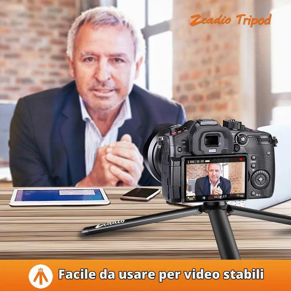 Zeadio Mini Treppiede in Metallo per Smooth 4, Plus, Crane 2, Osmo Mobile, Ronin-S, Vimble 2 e Fotocamere - immagine 3