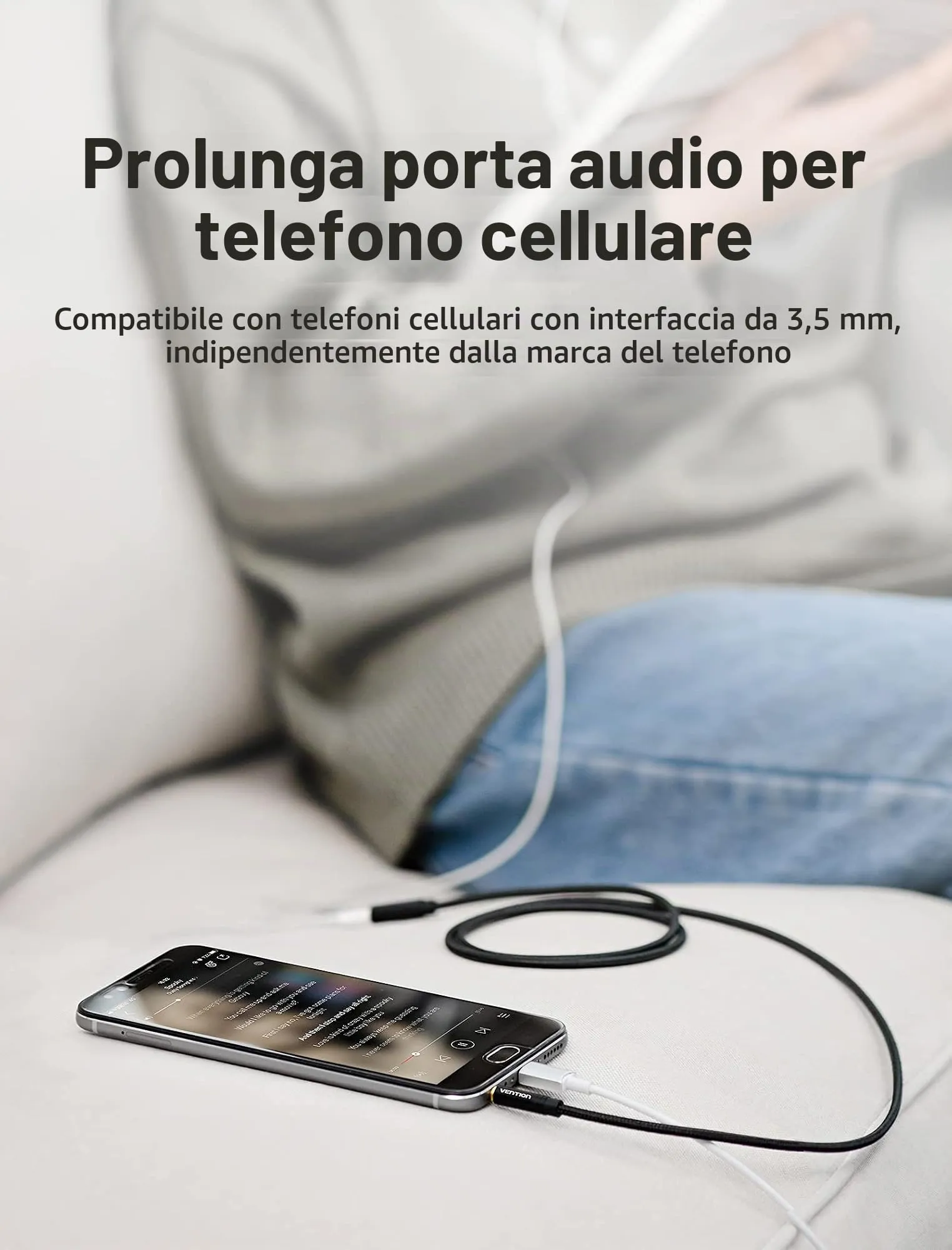 VENTION Prolunga Cuffie Jack 3,5mm Cavo Audio Stereo Maschio a Femmina 0.5m - immagine 8