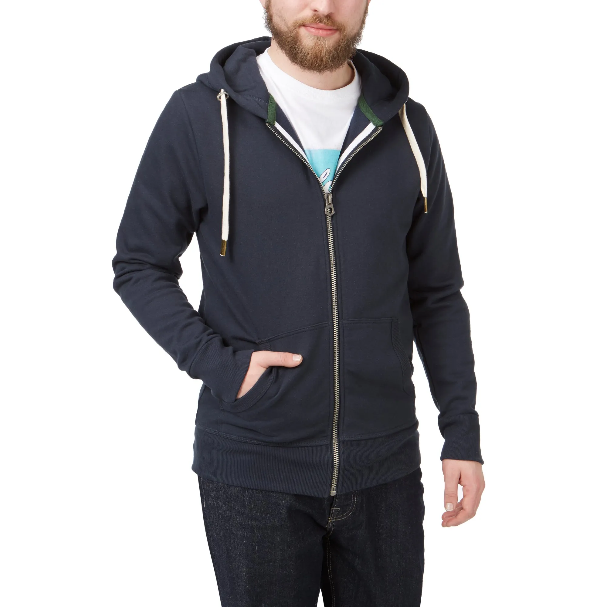 Charles Wilson Felpa con Cappuccio in Misto Cotone con Zip, XL, Deep Navy (0819) - immagine 2