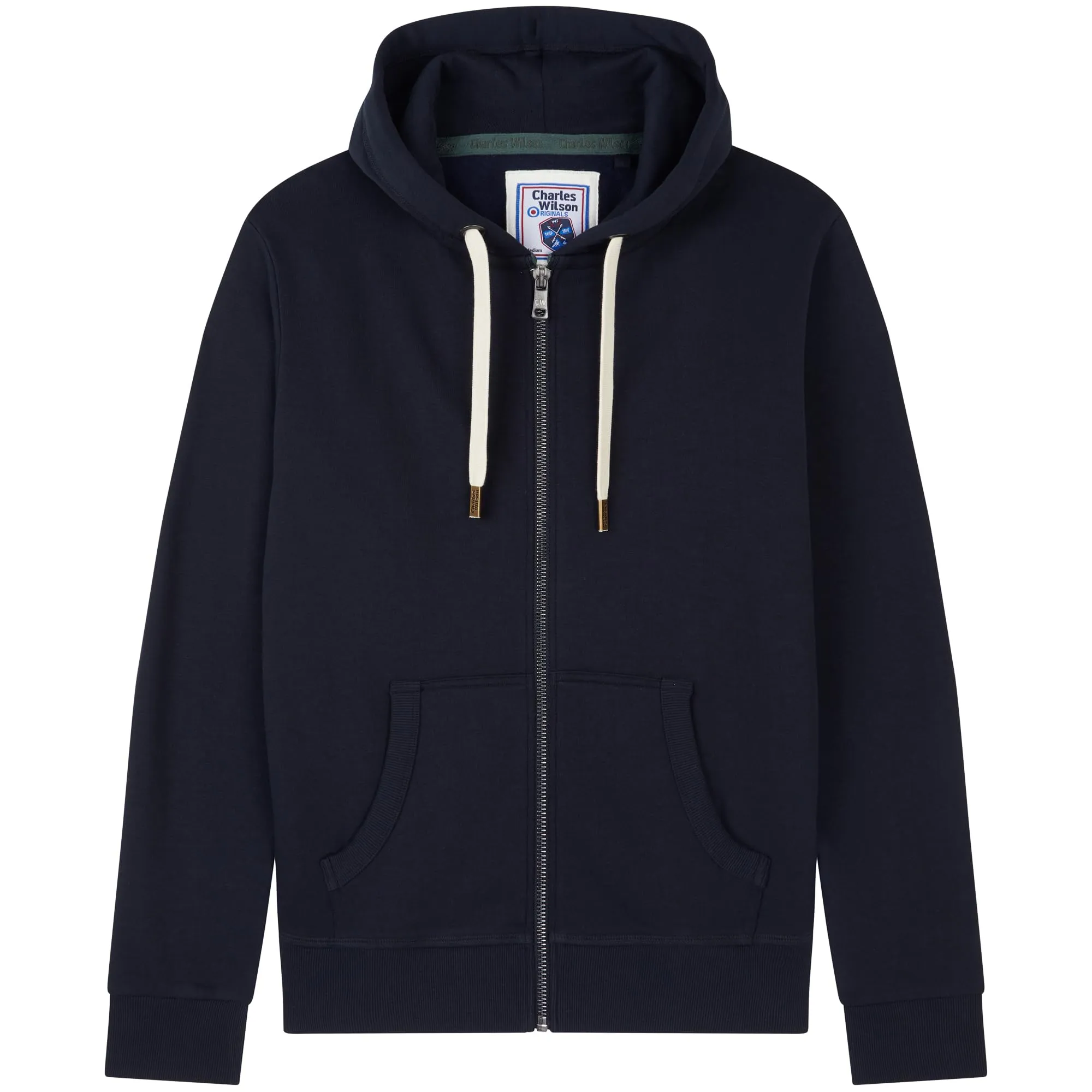 Charles Wilson Felpa con Cappuccio in Misto Cotone con Zip, XL, Deep Navy (0819) - immagine 3