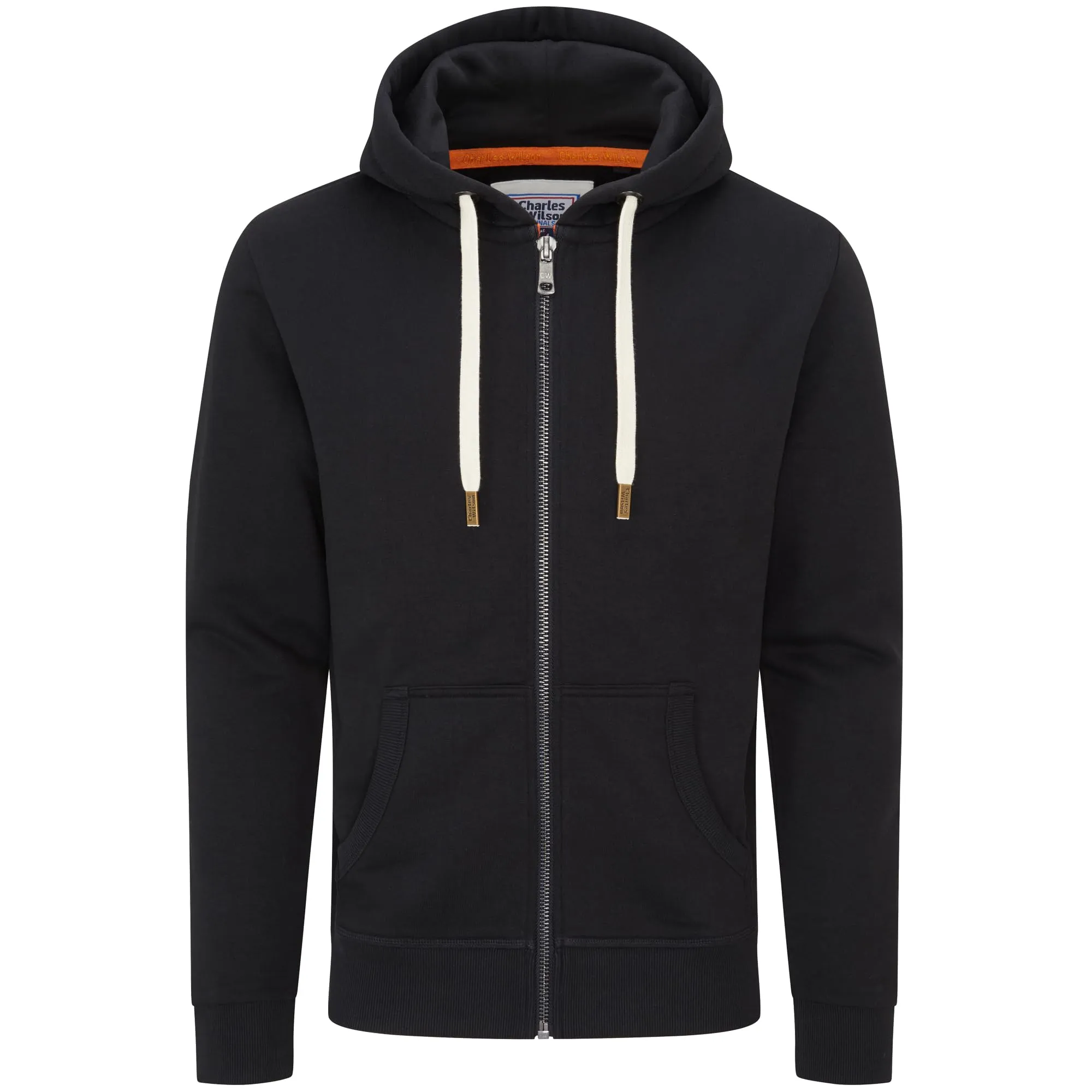 Charles Wilson Felpa con Cappuccio in Misto Cotone con Zip, XL, Black (0819) - immagine 1