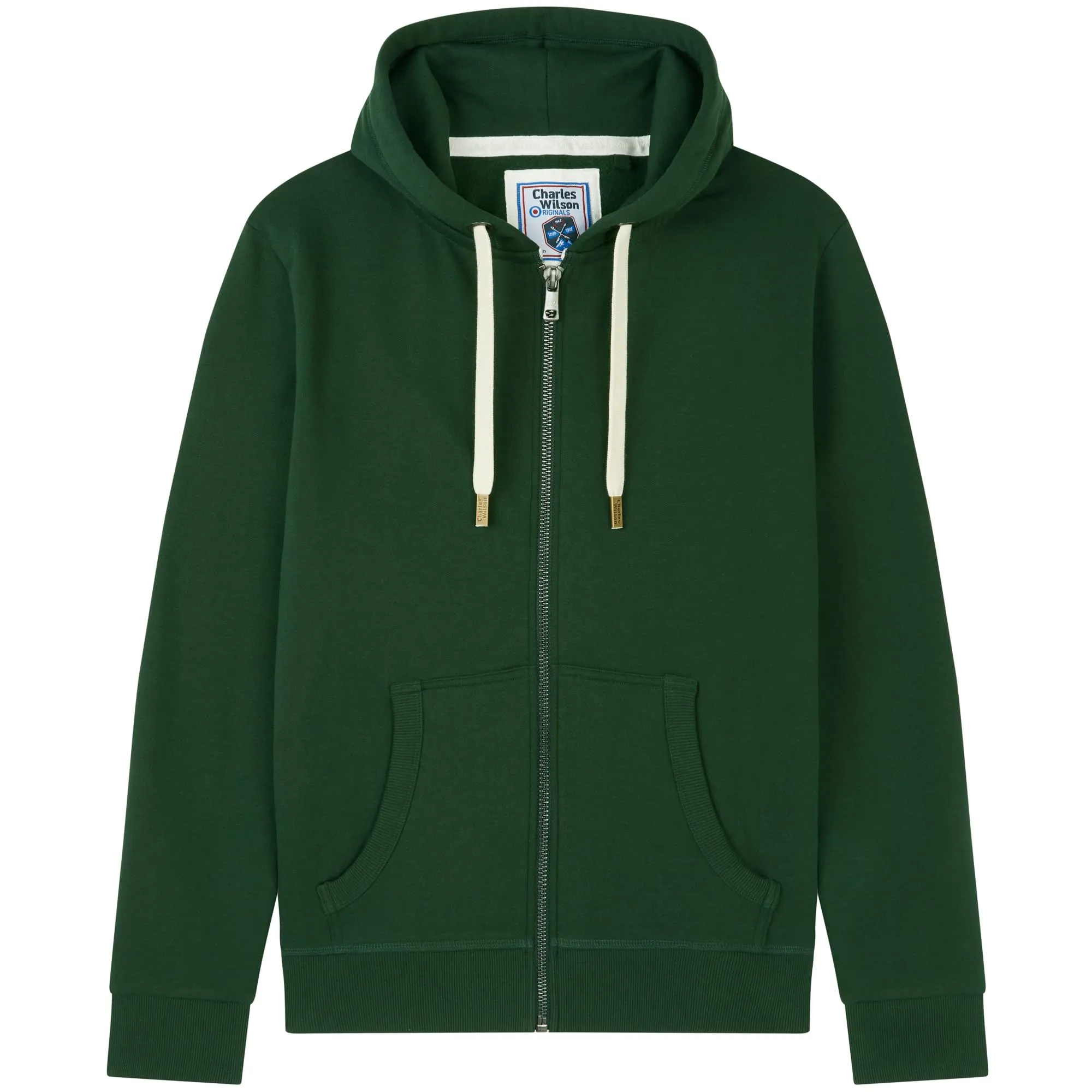 Charles Wilson Felpa con Cappuccio in Misto Cotone con Zip, 3XL, Dark Green (0819) - immagine 3