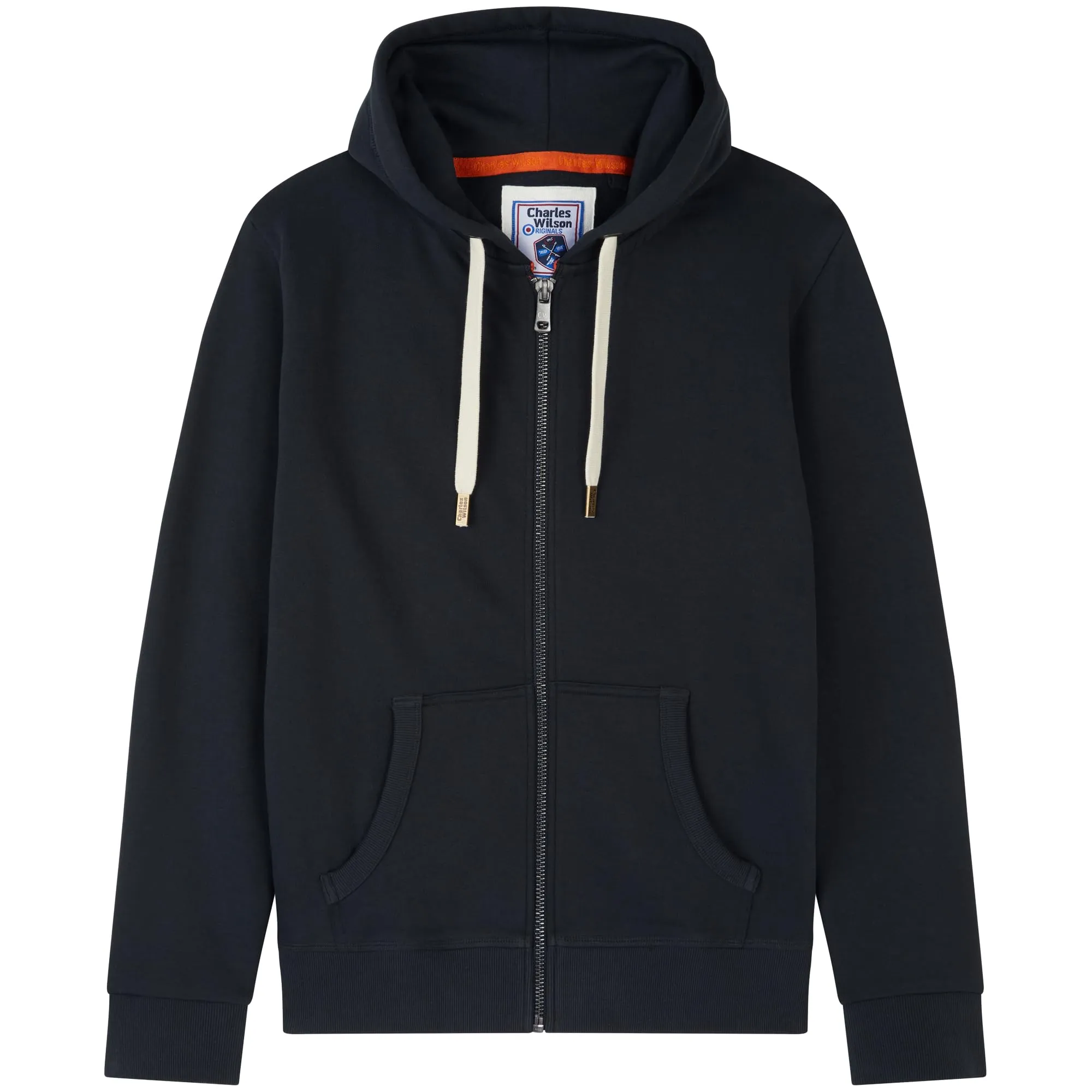Charles Wilson Felpa con Cappuccio in Misto Cotone con Zip, Medium, Graphite (0819) - immagine 2