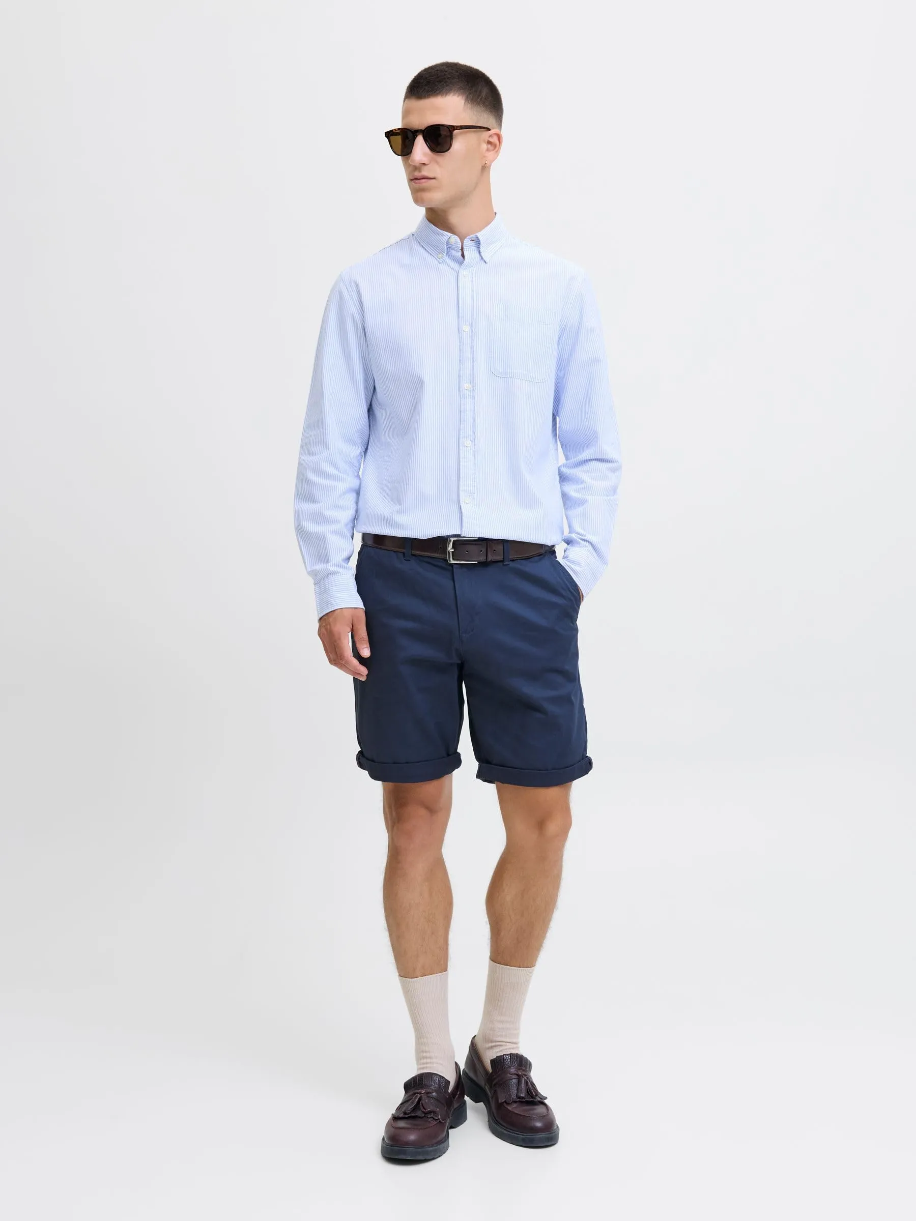 Jack & Jones Jjibowie Jjshorts Solid Sa SN Pantaloni Corti Uomo - Navy Blazer, M - immagine 5