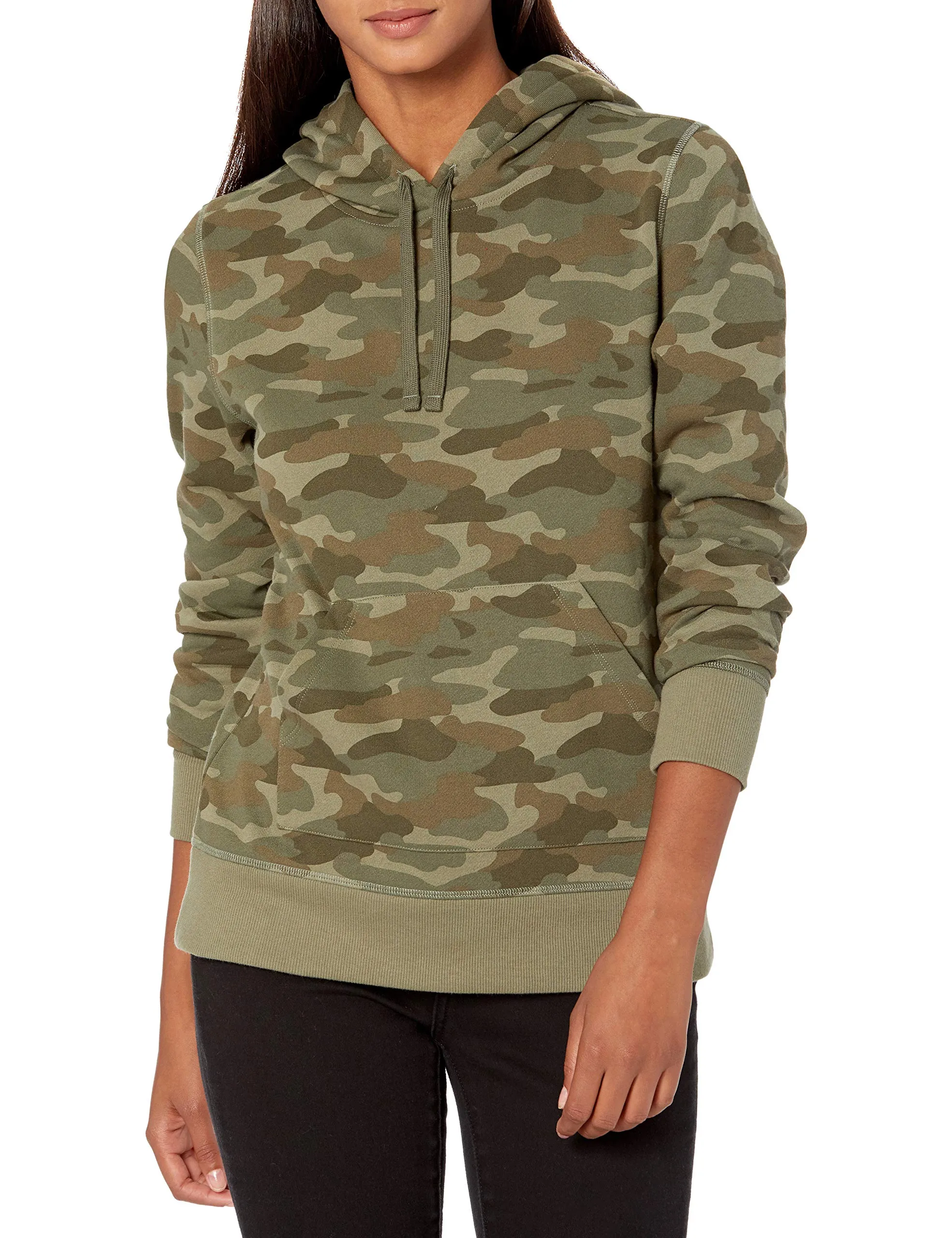 Amazon Essentials Felpa con Cappuccio in Pile Regular Fit Donna, Verde Mimetica, XXL - immagine 1