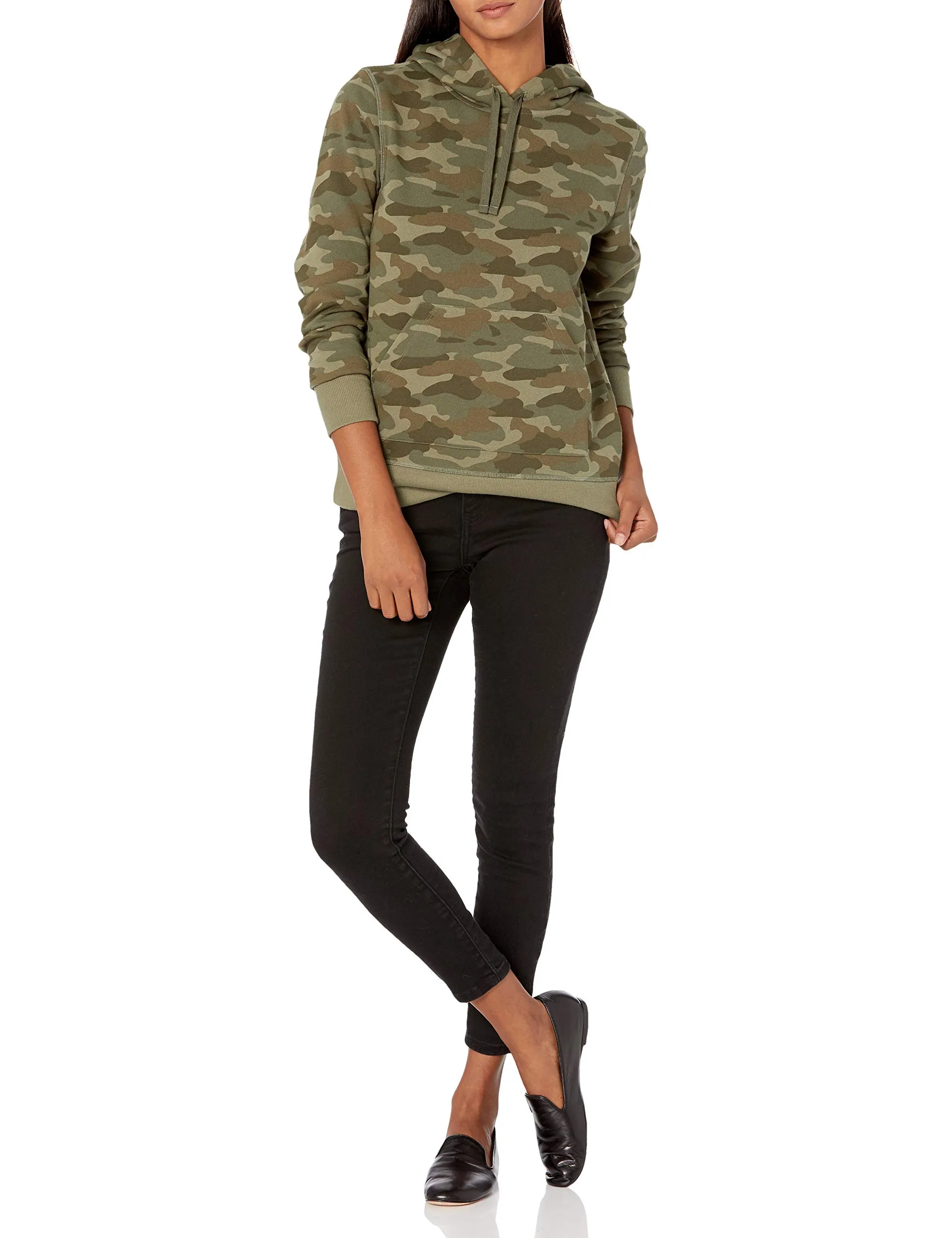 Amazon Essentials Felpa con Cappuccio in Pile Regular Fit Donna, Verde Mimetica, XXL - immagine 4
