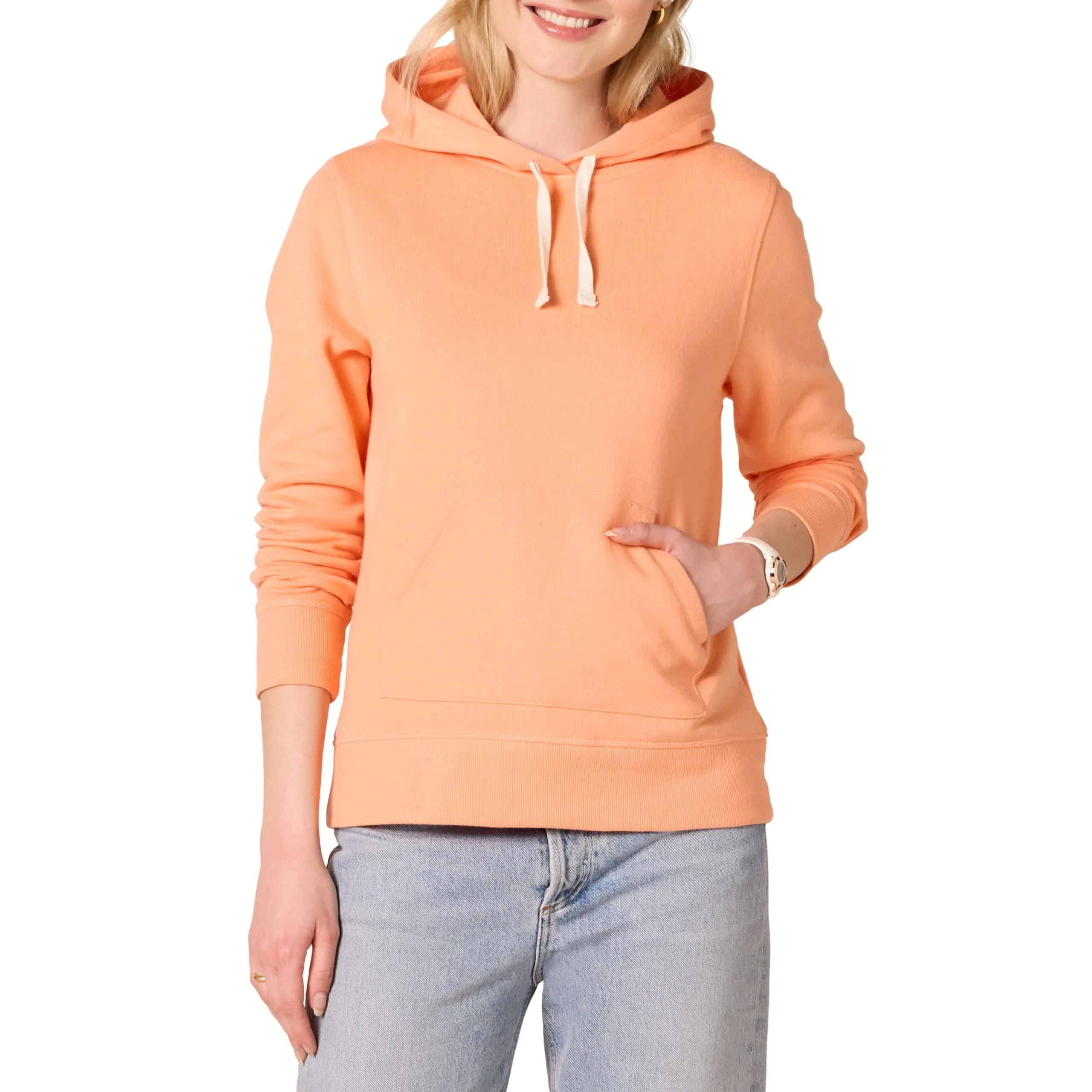 Amazon Essentials Felpa con Cappuccio in Pile Regular Fit Donna, Arancio Melone, L - immagine 1