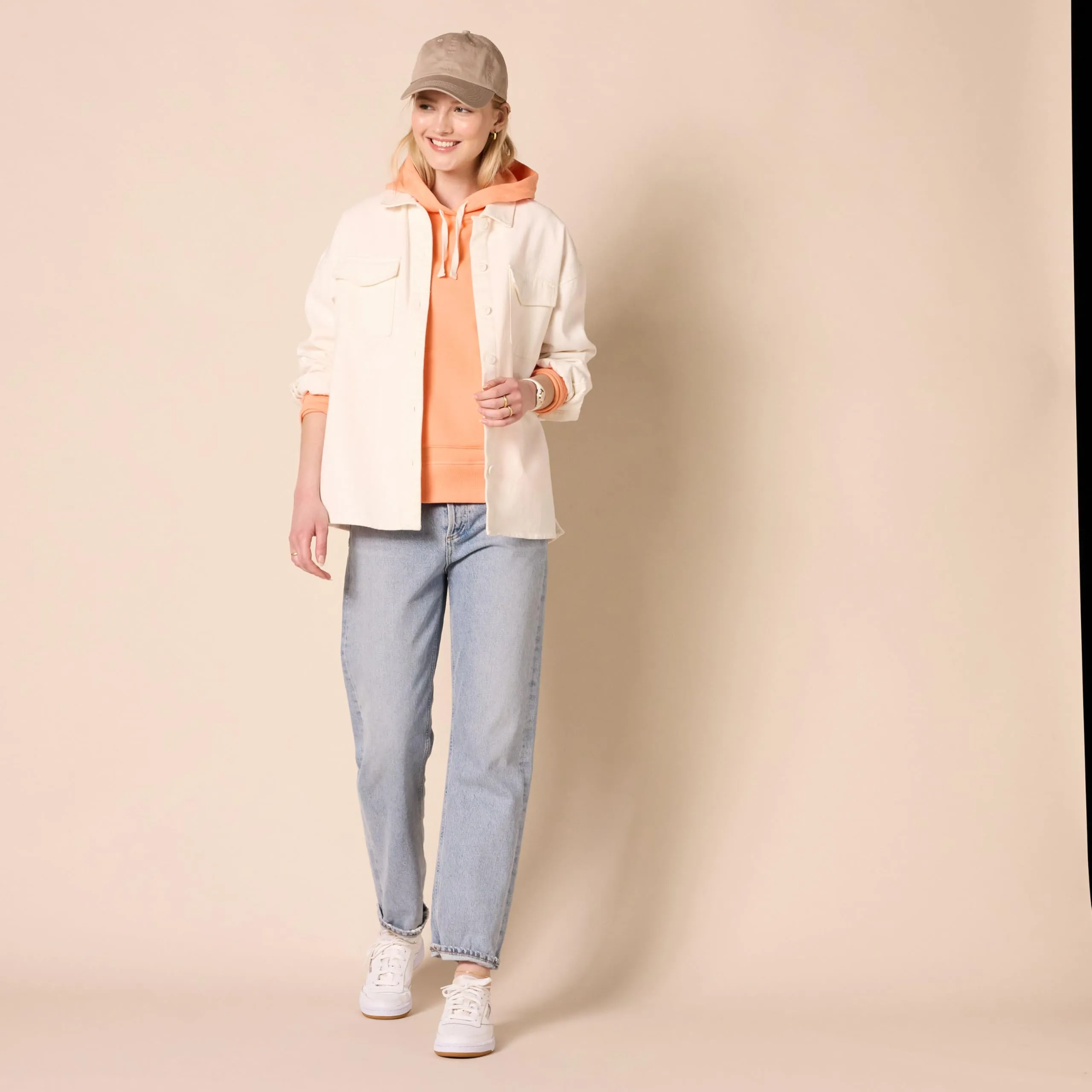 Amazon Essentials Felpa con Cappuccio in Pile Regular Fit Donna, Arancio Melone, L - immagine 5