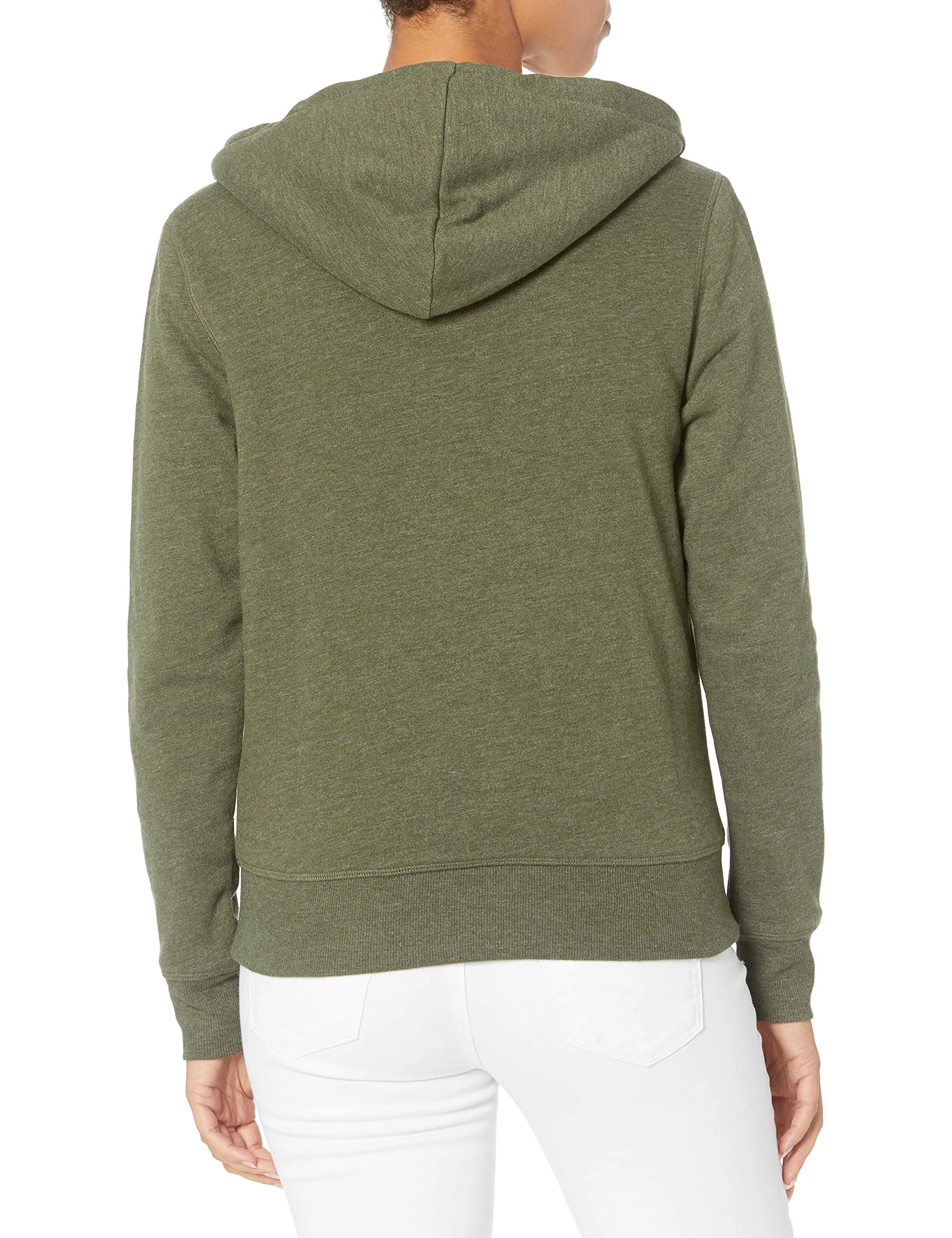 Amazon Essentials Giacca con Cappuccio in Pile Foderata in Sherpa Donna, Verde Oliva Puntinato, S - immagine 3