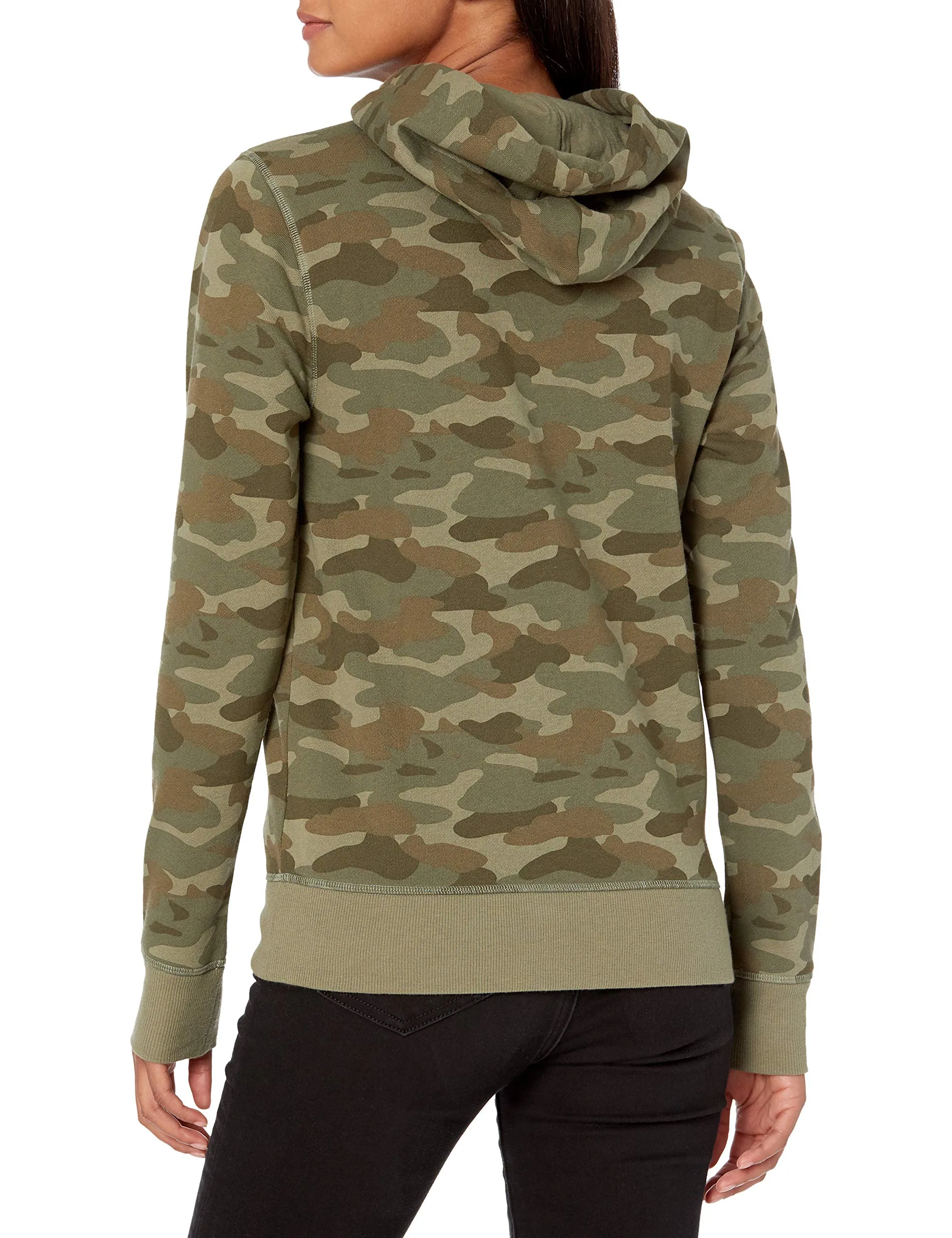 Amazon Essentials Felpa con Cappuccio in Pile Regular Fit Donna, Verde Mimetica, XS - immagine 2