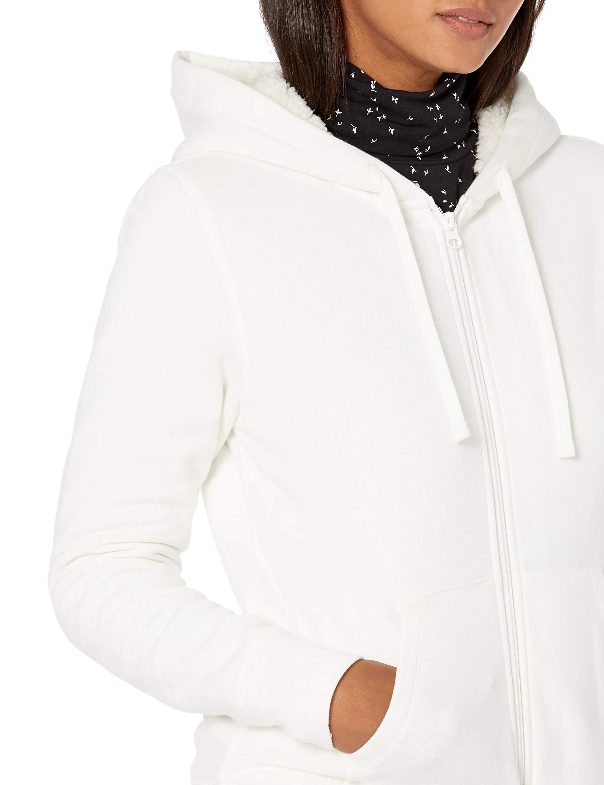 Amazon Essentials Giacca con Cappuccio in Pile Foderata in Sherpa Donna, Bianco Sporco, XL - immagine 4