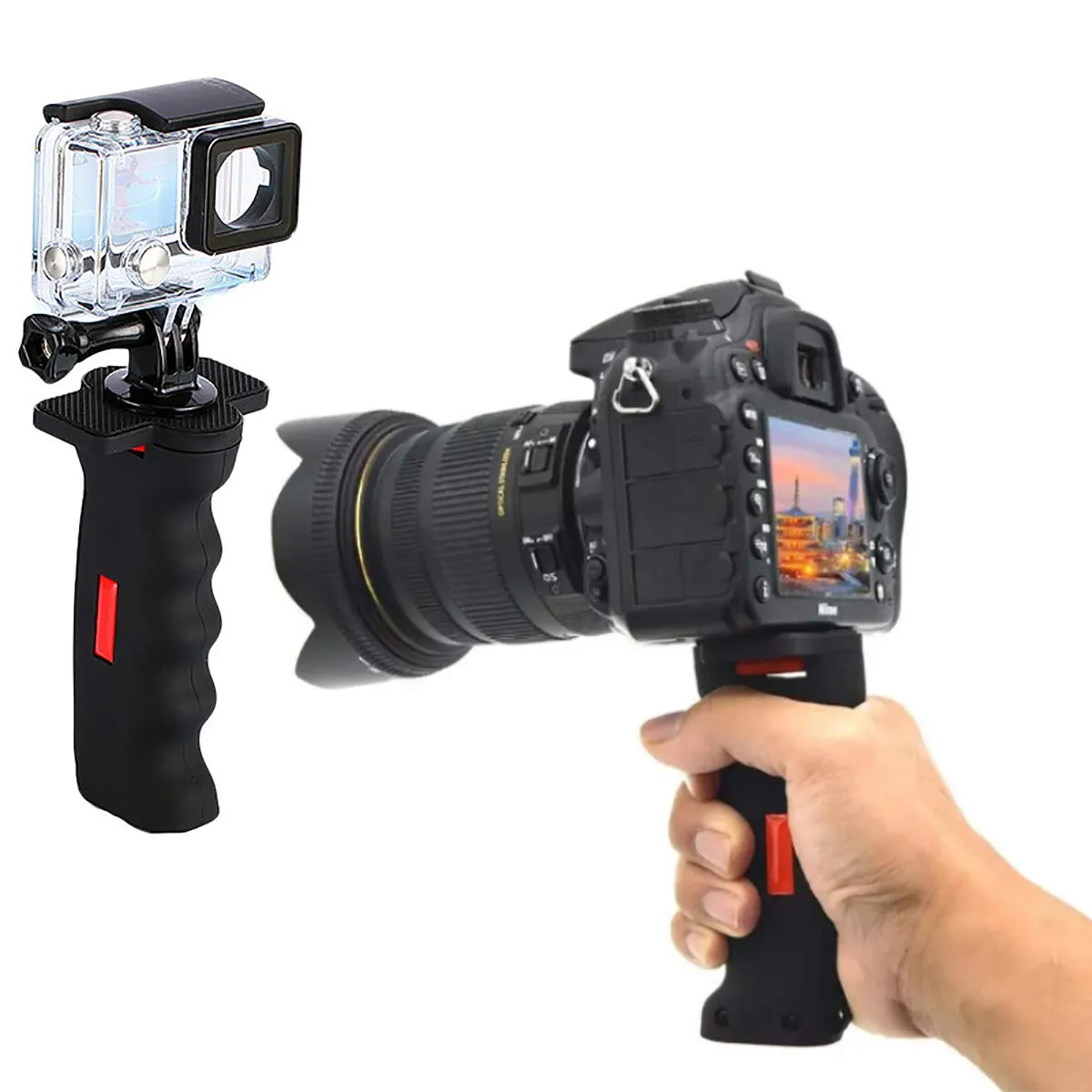 fuxunamz Impugnatura Ergonomica per Fotocamera DSLR, Vite 1/4 Pollici, Nero, 12x5cm - immagine 7