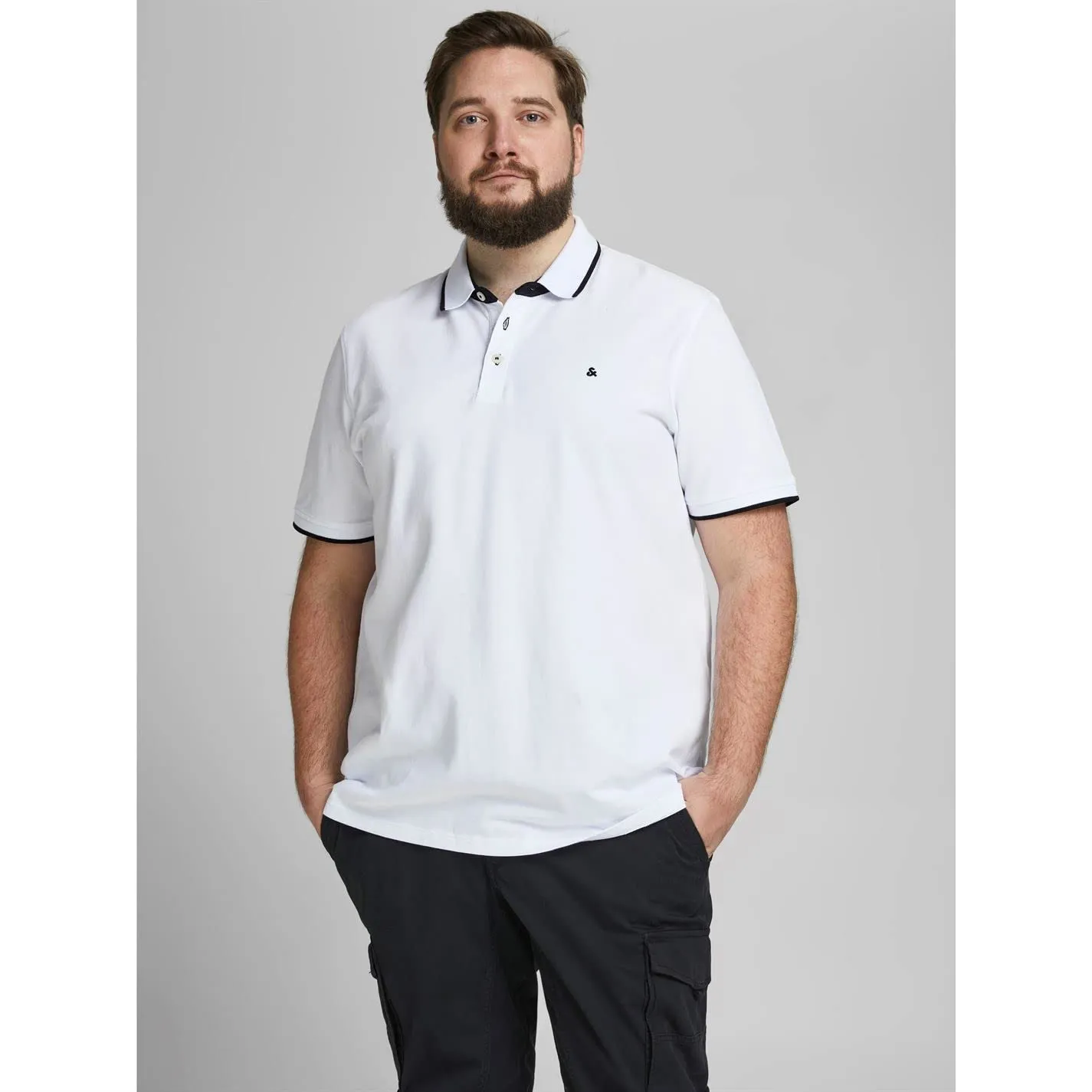 Jack & Jones JJepaulos Polo SS Noos Plus, White, 3XL - immagine 3