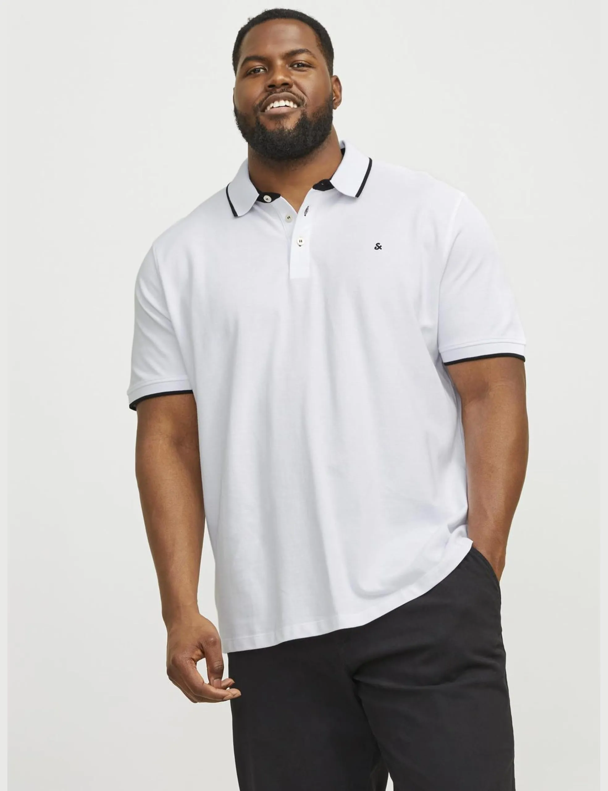 Jack & Jones JJEPAULOS Polo Shirt for Men, Short Sleeve, Cotton, White, 4XL - immagine 2