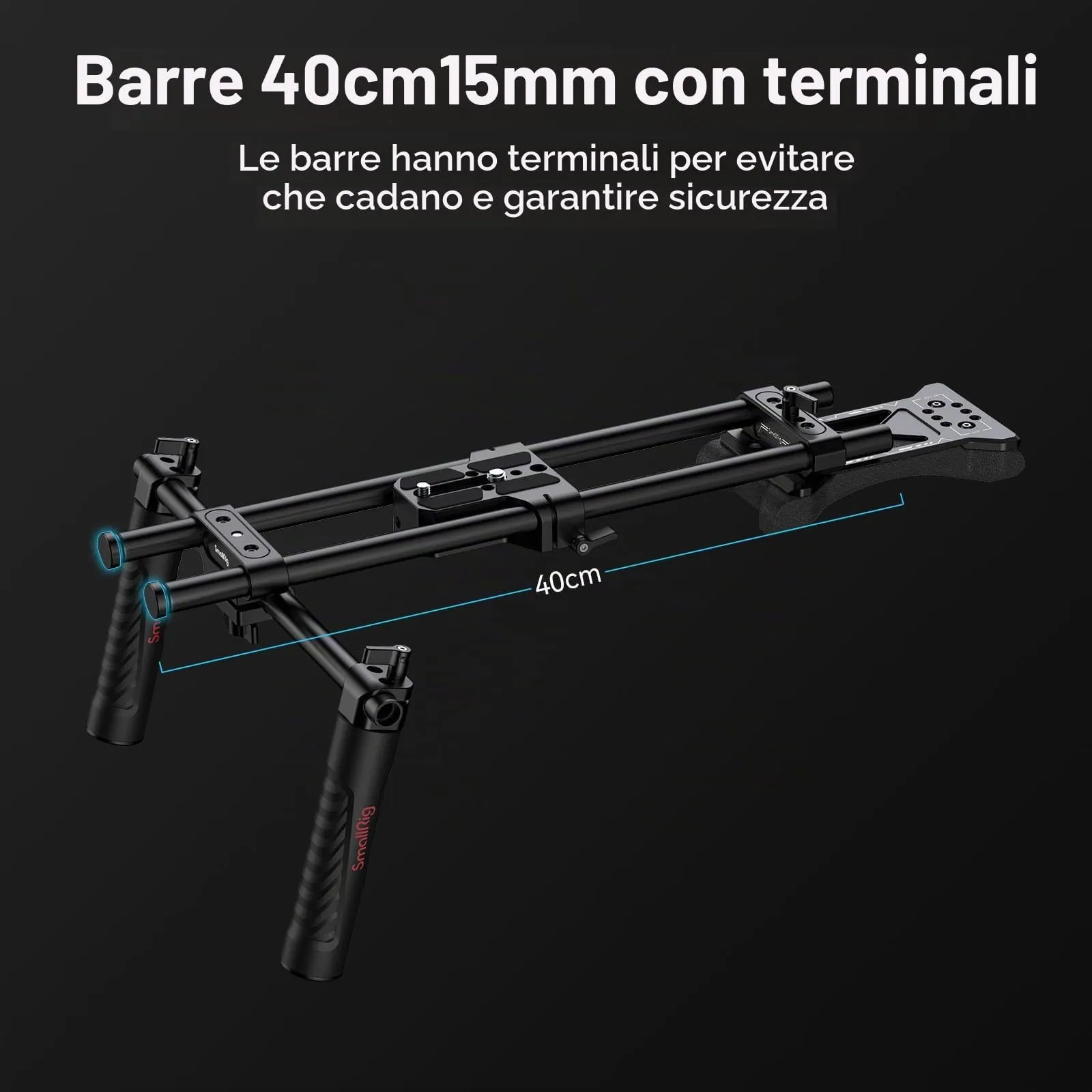 SmallRig Kit di Supporto Universale da Spalla per Fotocamera, 40 cm, Aste da 15 mm, 2896C - immagine 4