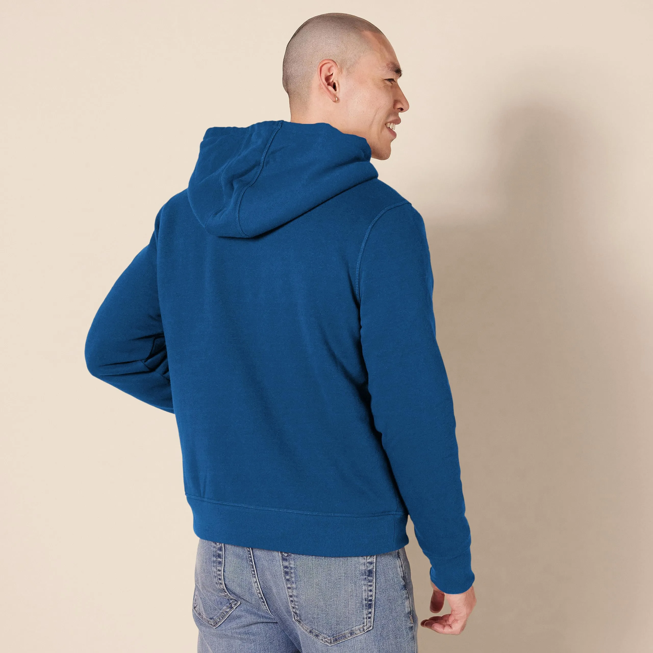 Amazon Essentials Felpa con Cappuccio e Cerniera Integrale in Pile Foderata in Sherpa Uomo, Blu Scuro, XXL - immagine 2