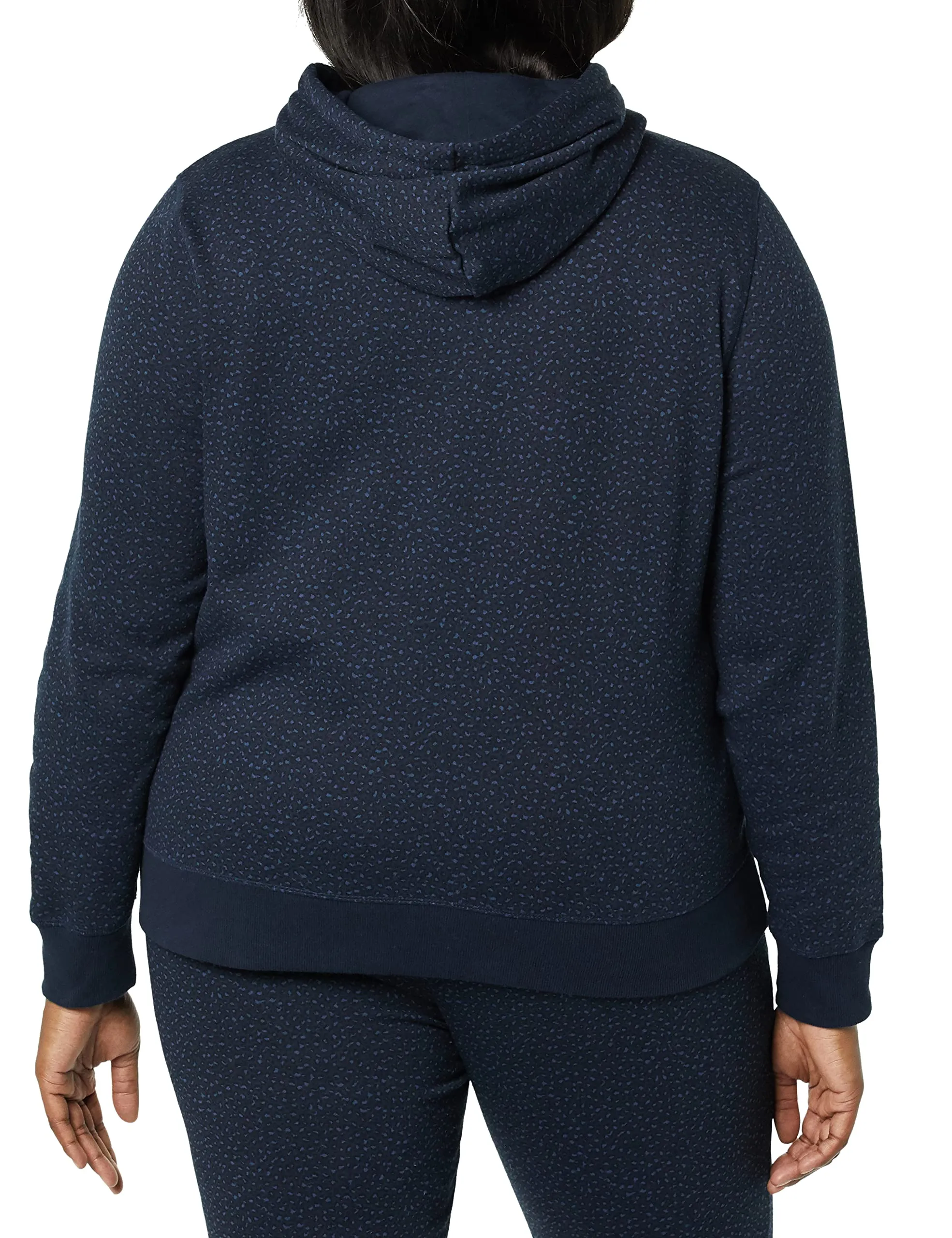Amazon Essentials Felpa con Cappuccio in Pile Donna, Blu Marino Maculata, M - immagine 4