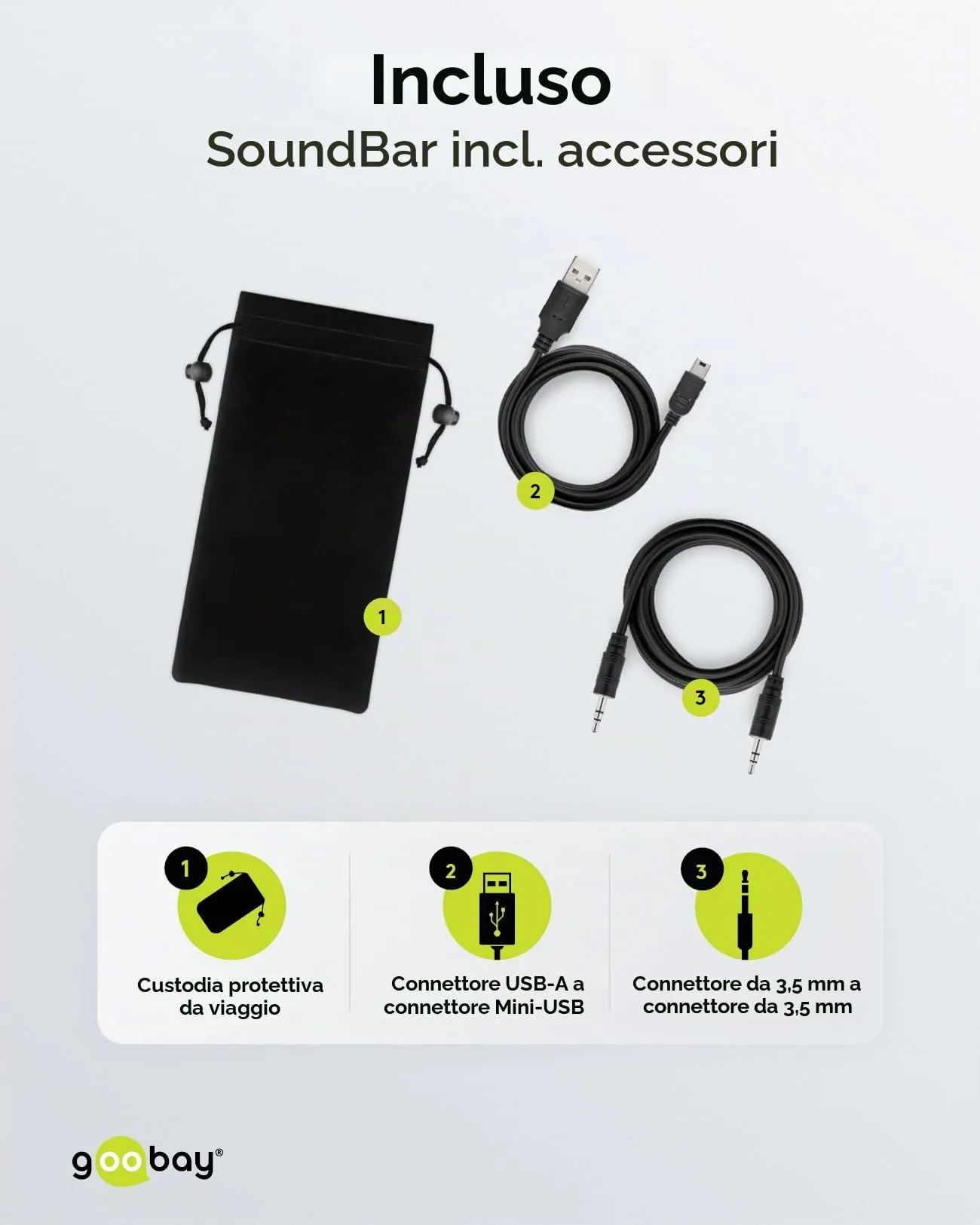 Goobay 95122 SoundBar Sistema Audio a 2 Vie 6W, Bianco - immagine 8