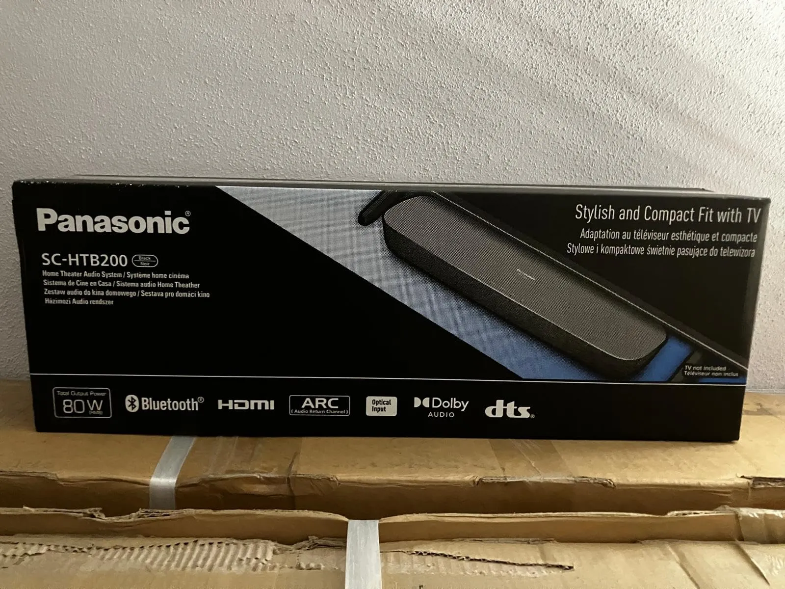 Panasonic SC-HTB200EGK Soundbar 80W Bluetooth, 2 Ch, HDMI ARC, Optical Input, Black - immagine 3