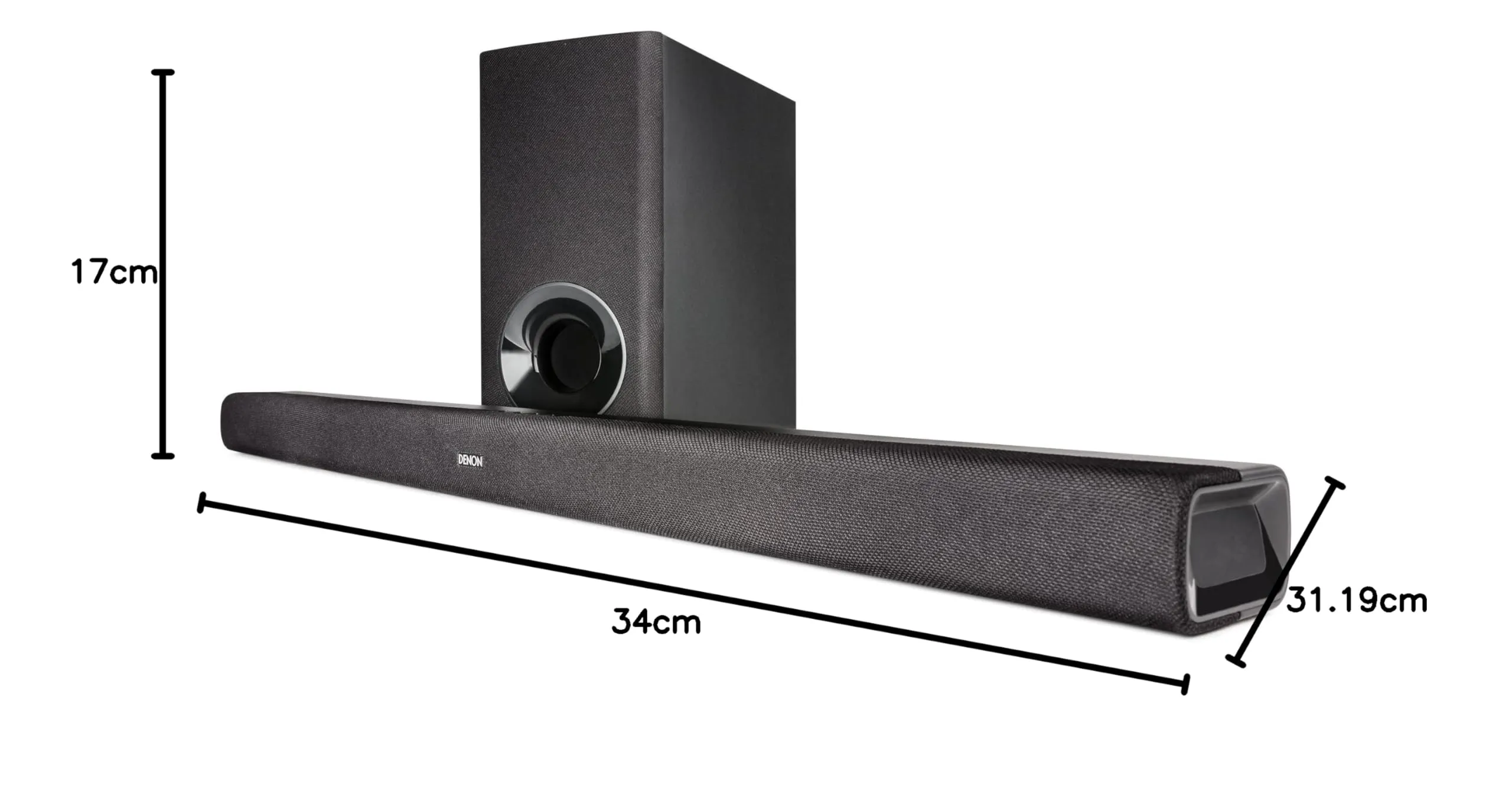 Denon DHT-S316 Soundbar 2.1 with Wireless Subwoofer, Black - immagine 3