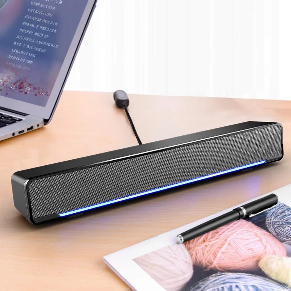 docooler Mini Soundbar Stereo Subwoofer with USB and 3.5mm Audio Input for PC Laptop Smartphone Tablet MP3 MP4 - immagine 2
