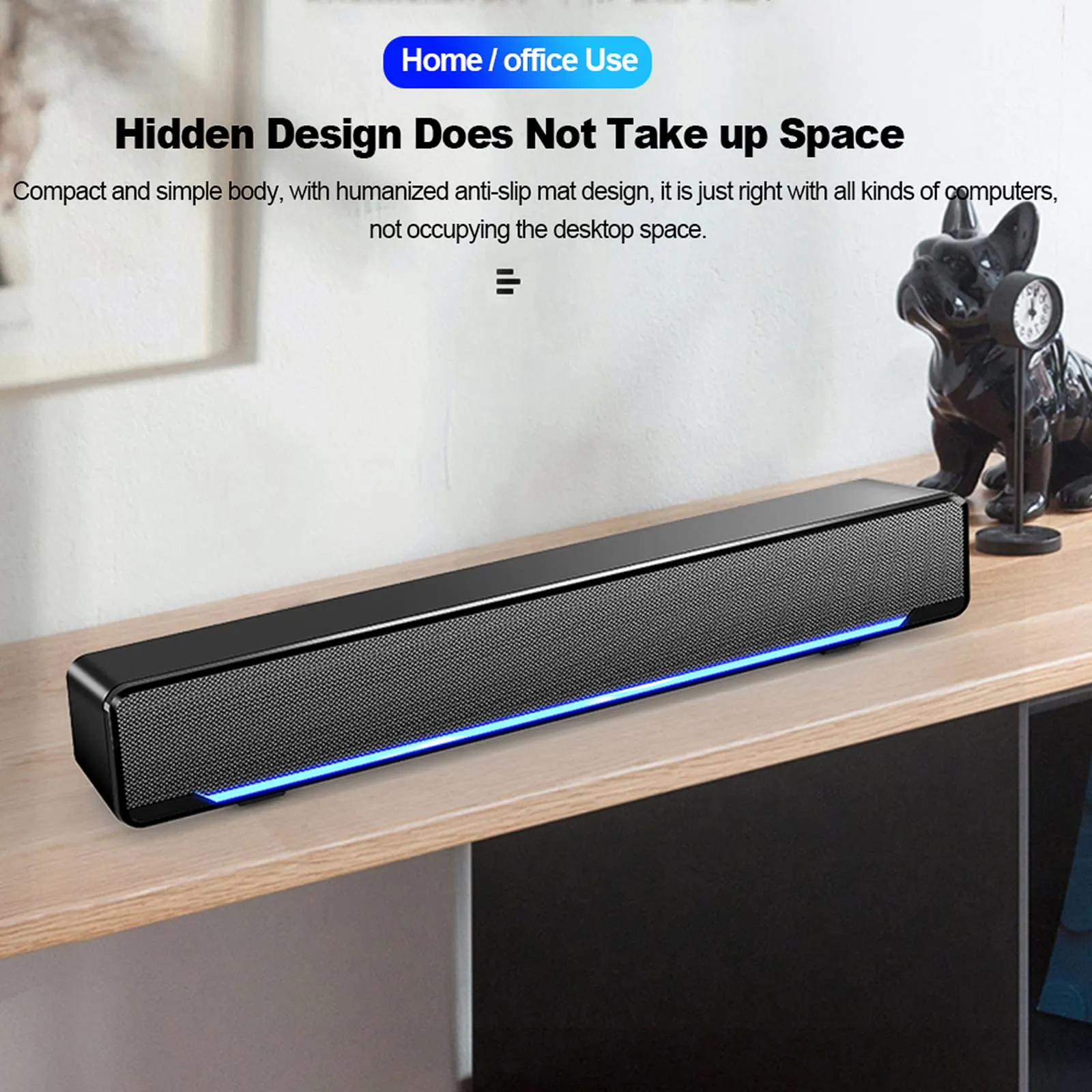 docooler Mini Soundbar Stereo Subwoofer with USB and 3.5mm Audio Input for PC Laptop Smartphone Tablet MP3 MP4 - immagine 3