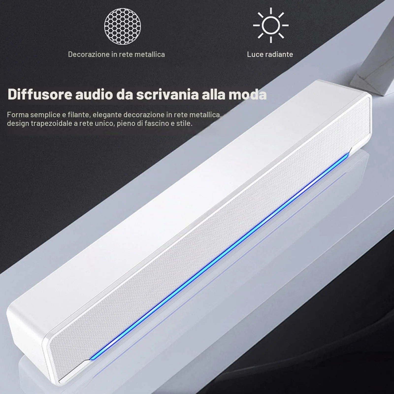 docooler Mini Soundbar Stereo Subwoofer with USB and 3.5mm Audio Input for PC Laptop Smartphone Tablet MP3 MP4 - immagine 10