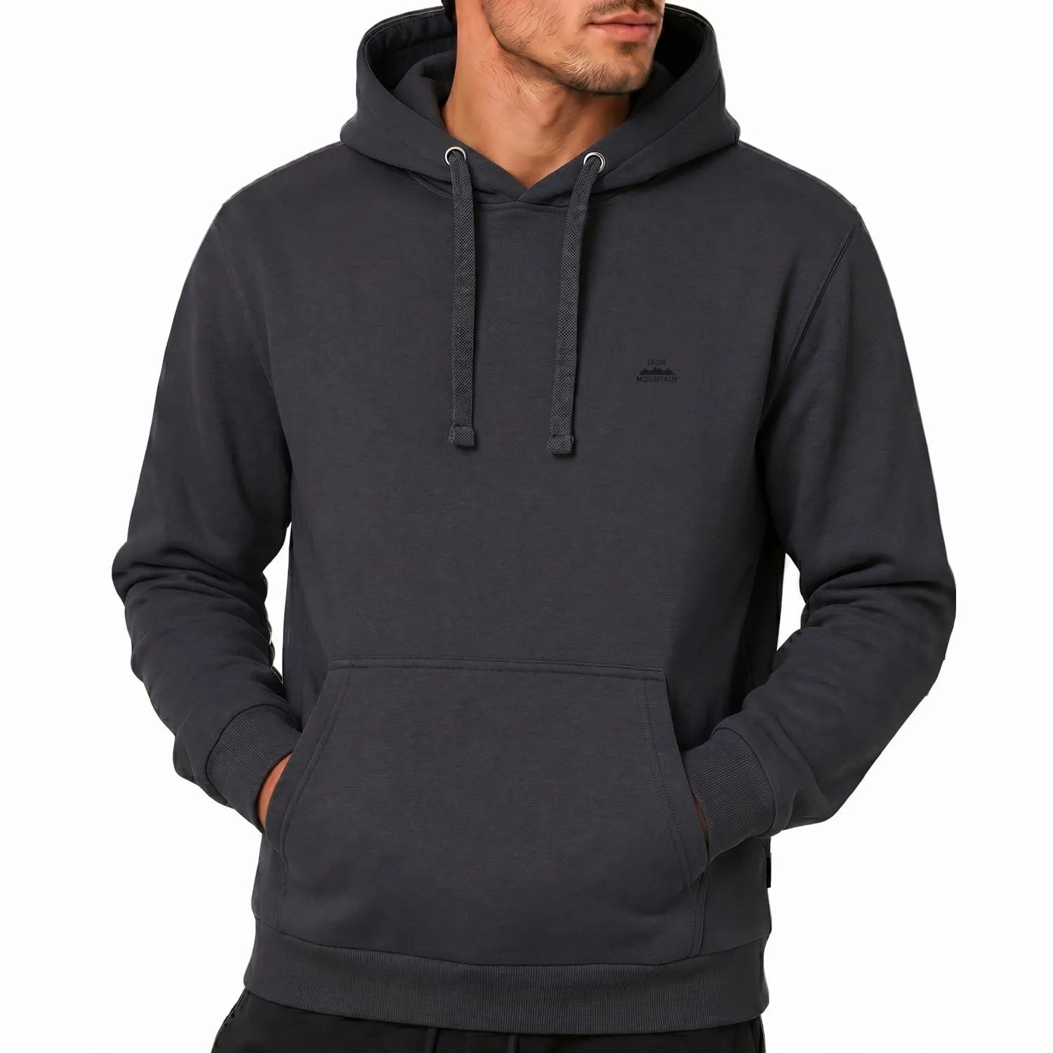Iron Mountain Felpa Uomo con Cappuccio Fleece Carbone Mélange, 3XL - immagine 1
