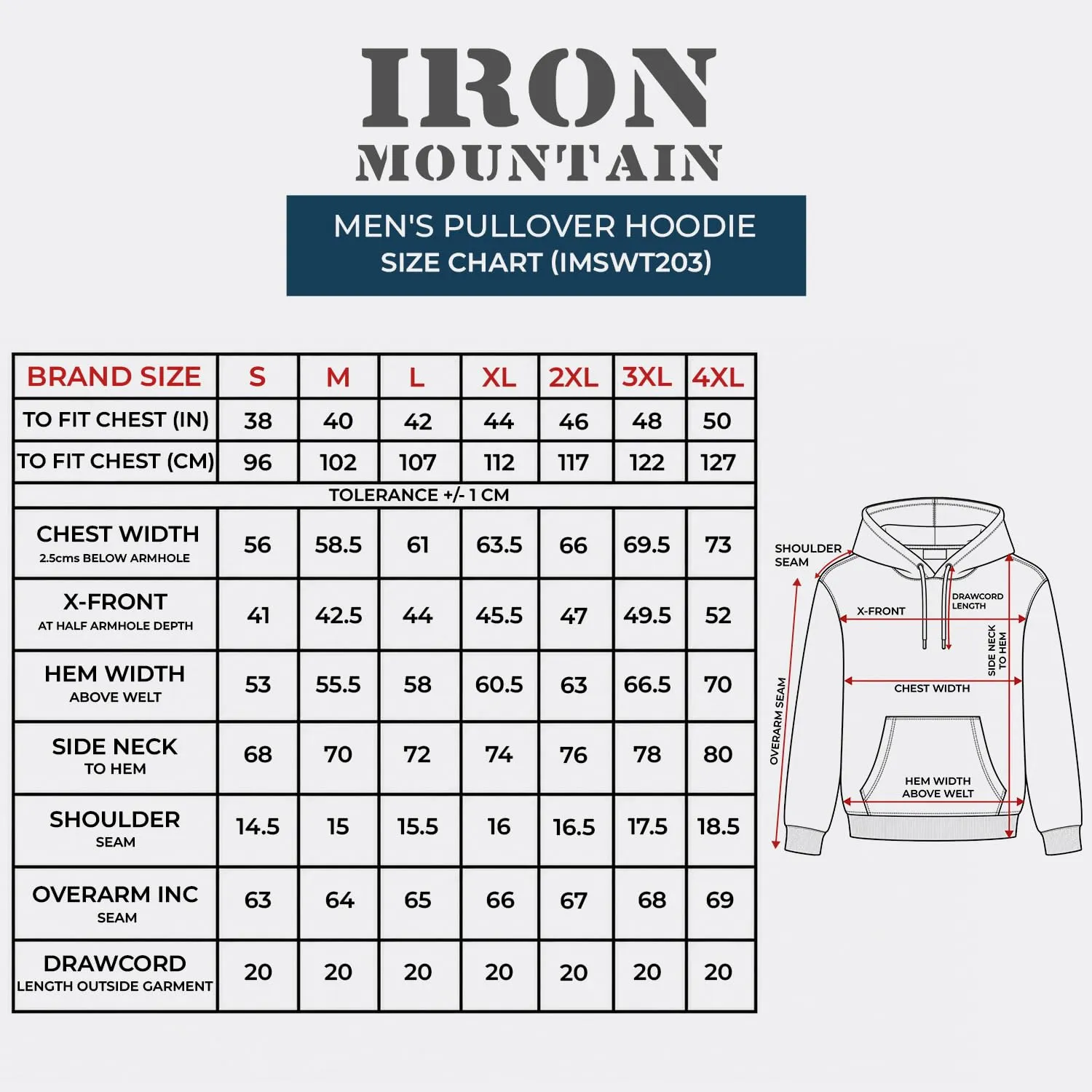Iron Mountain Felpa Uomo con Cappuccio Fleece Carbone mélange, L - immagine 2