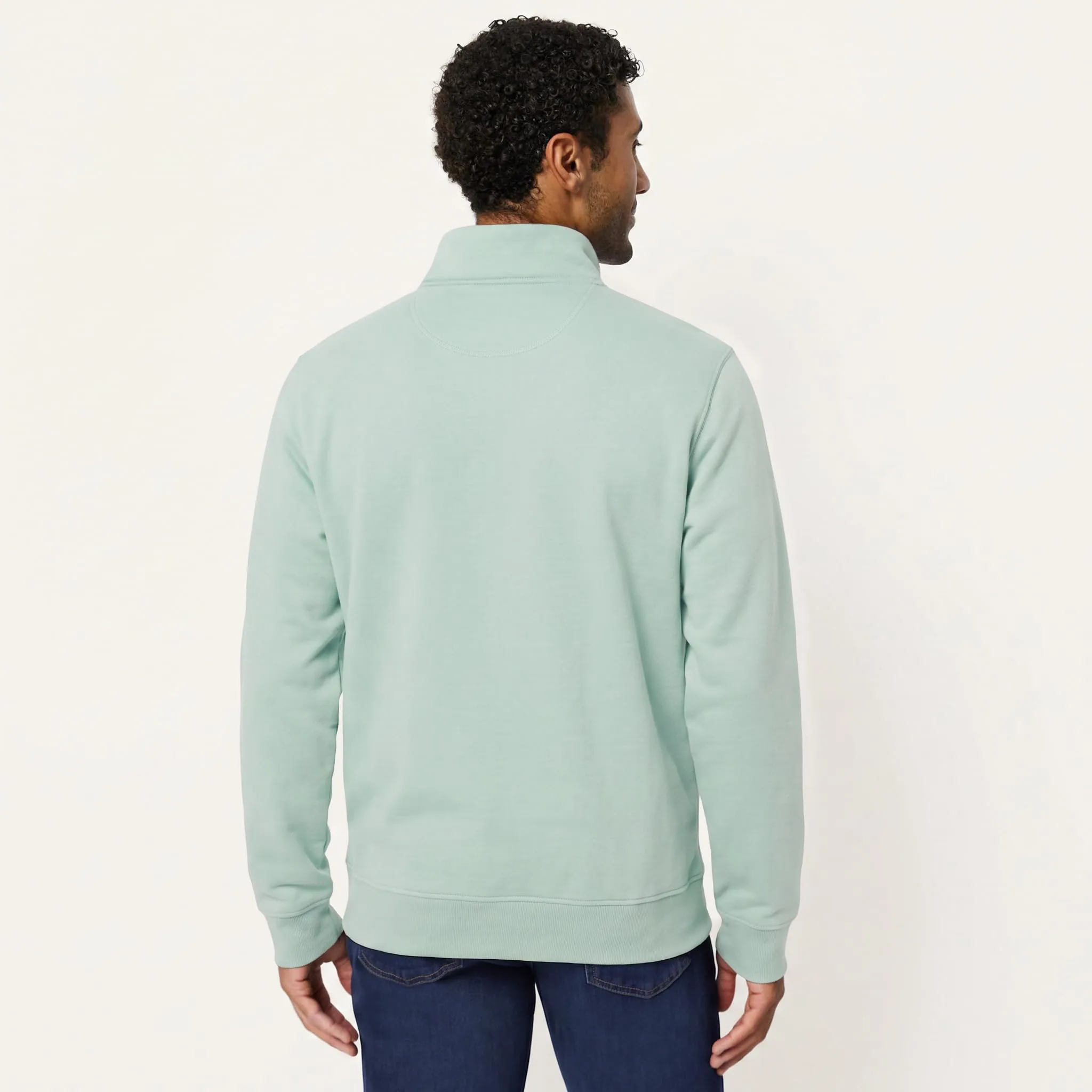 Amazon Essentials Felpa da Uomo in Leggero Misto Cotone con Zip Integrale e Collo Alto, Verde Menta, XS - immagine 3