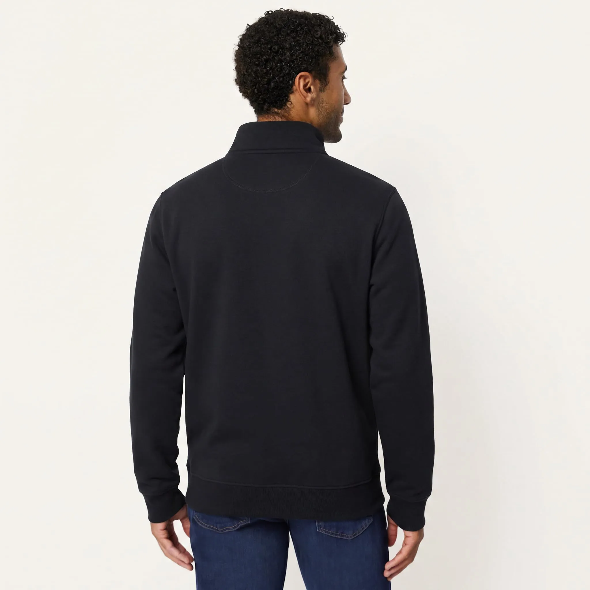 Amazon Essentials Felpa da Uomo in Misto Cotone con Zip Integrale e Collo Alto, Nero, M - immagine 4