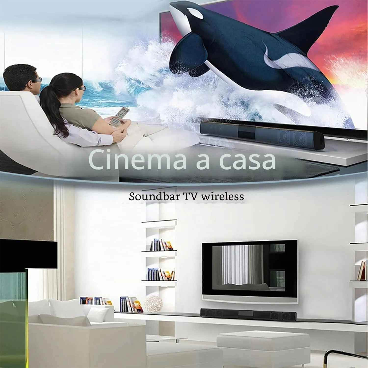 Yangers Soundbar Bluetooth 5.0 Wireless 20W per TV, PC e Smartphone con Telecomando, EQ Integrato e Batteria Ricaricabile - immagine 6