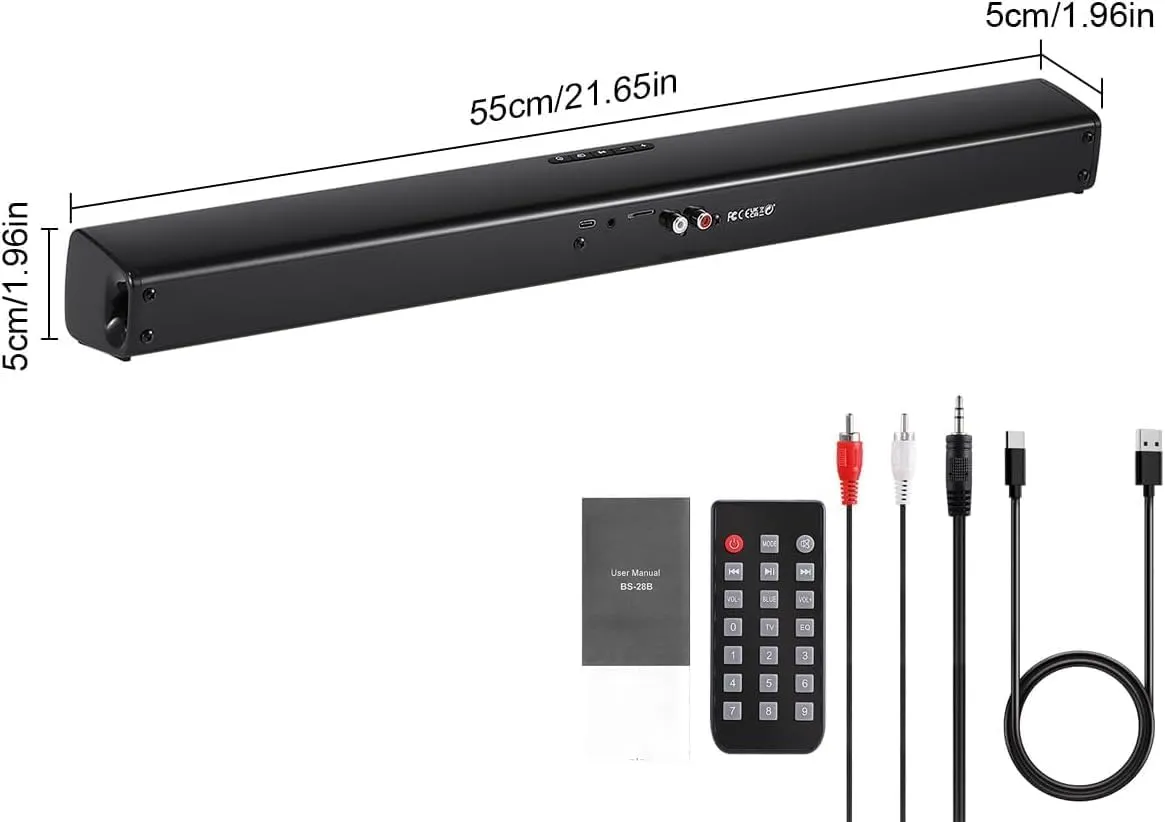Yangers Soundbar Bluetooth 5.0 Wireless 20W per TV, PC e Smartphone con Telecomando, EQ Integrato e Batteria Ricaricabile - immagine 7